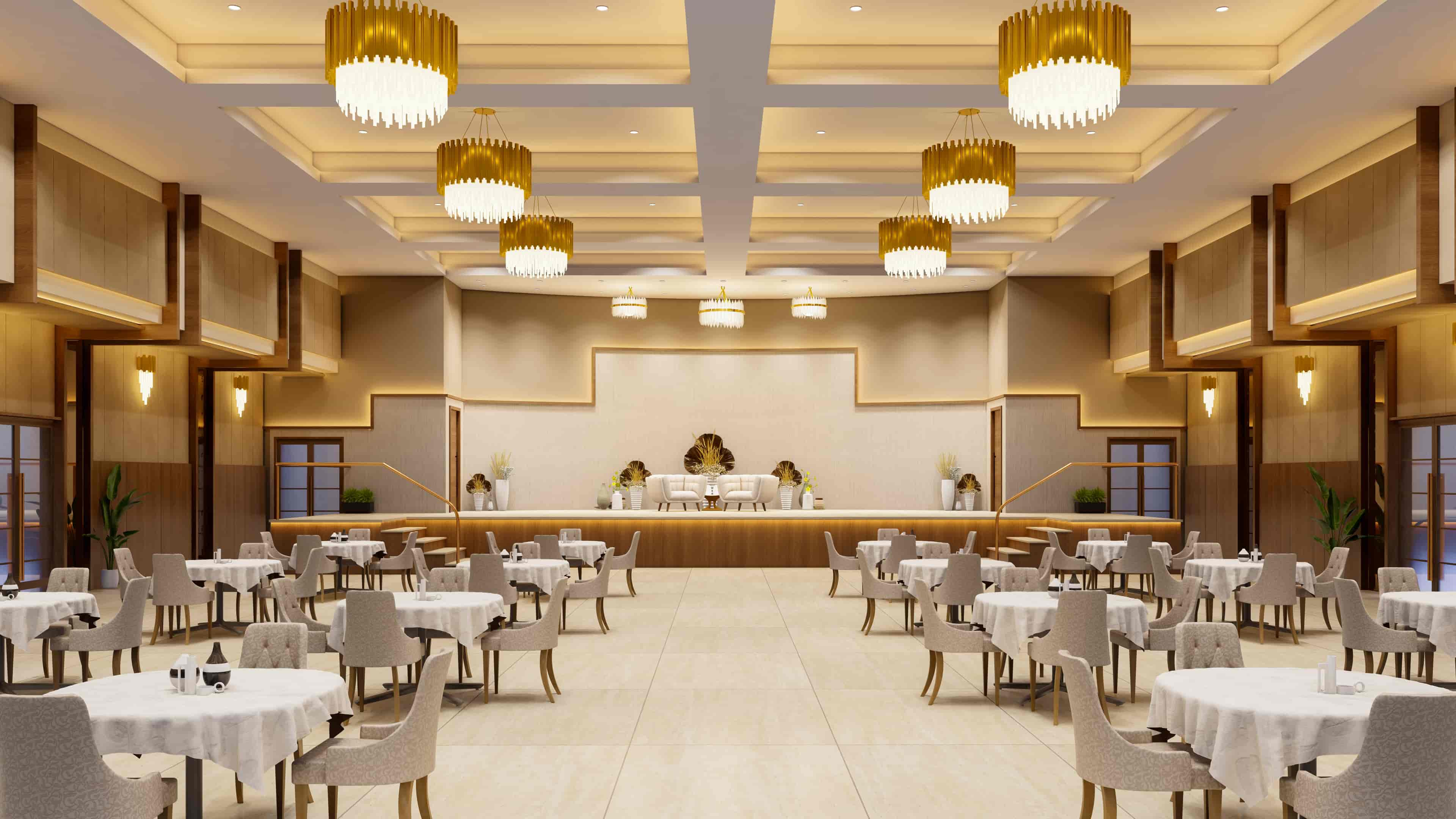 A grand venue envisioned for celebration and memorable moments, visualized by Realarch Studio to reflect its elegance and festive spirit.