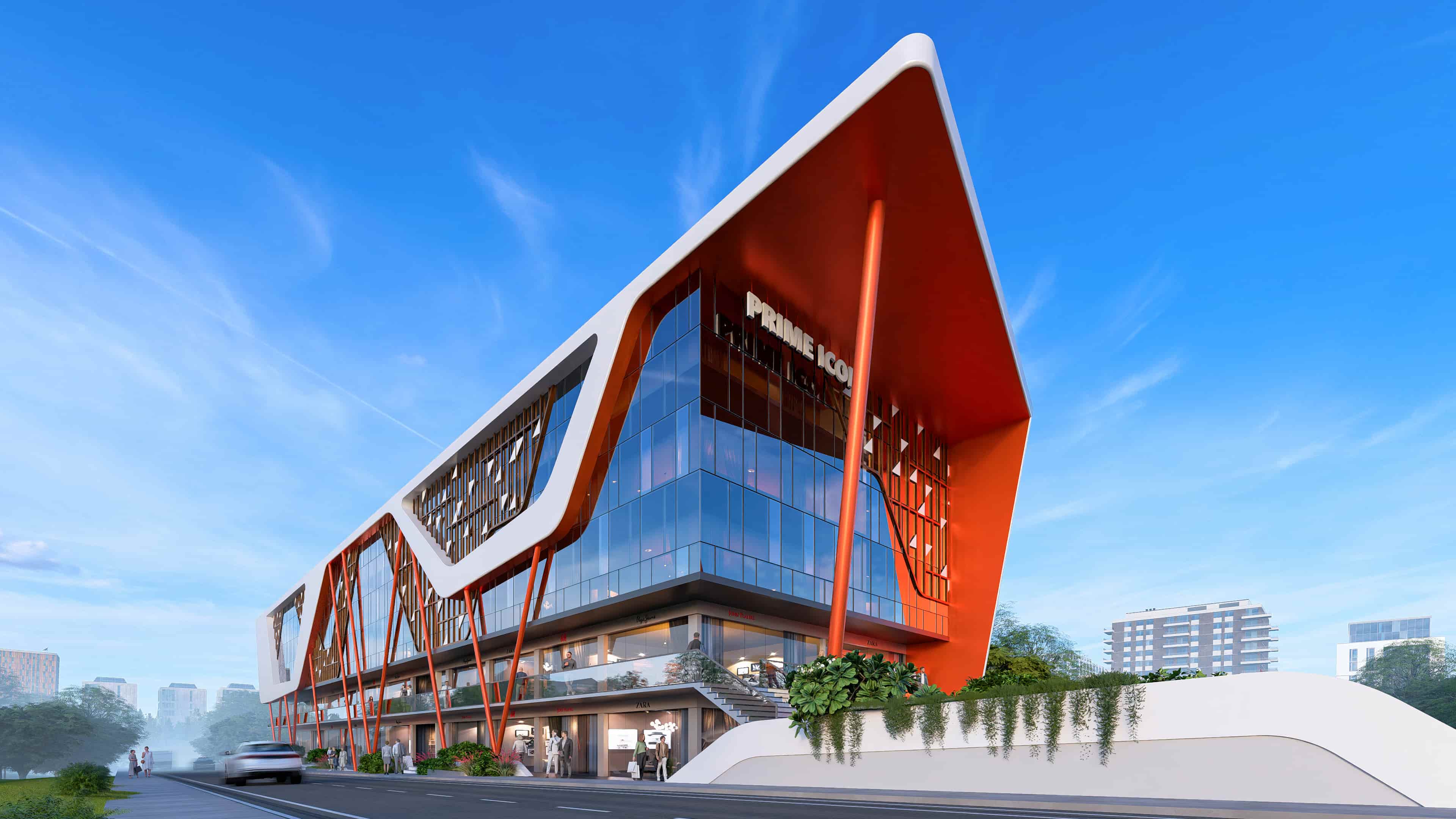 Commercial designs, visualized by Realarch Studio, reflects a strong architectural identity shaped for today’s dynamic business world.