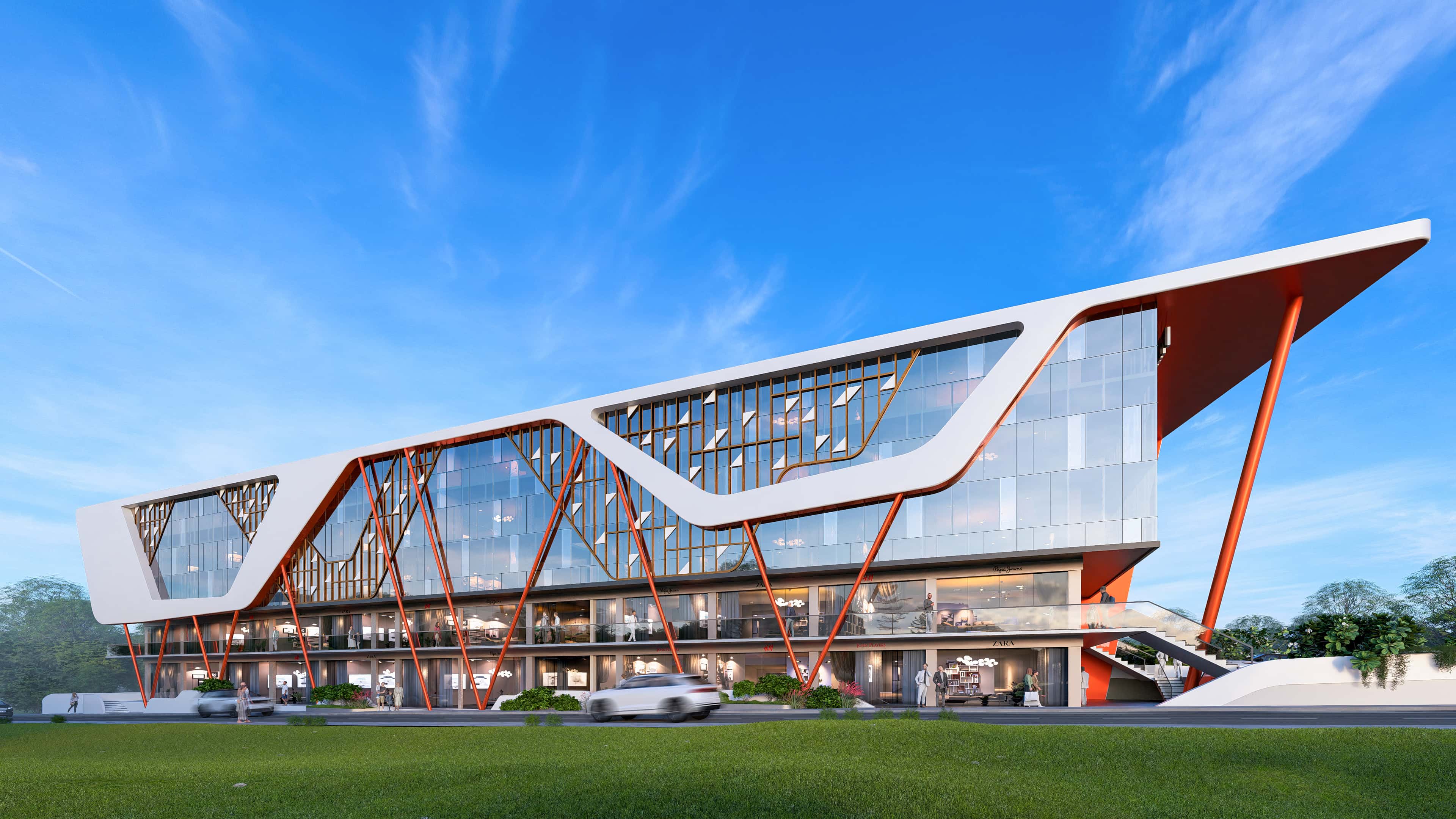 Commercial designs, visualized by Realarch Studio, reflects a strong architectural identity shaped for today’s dynamic business world.