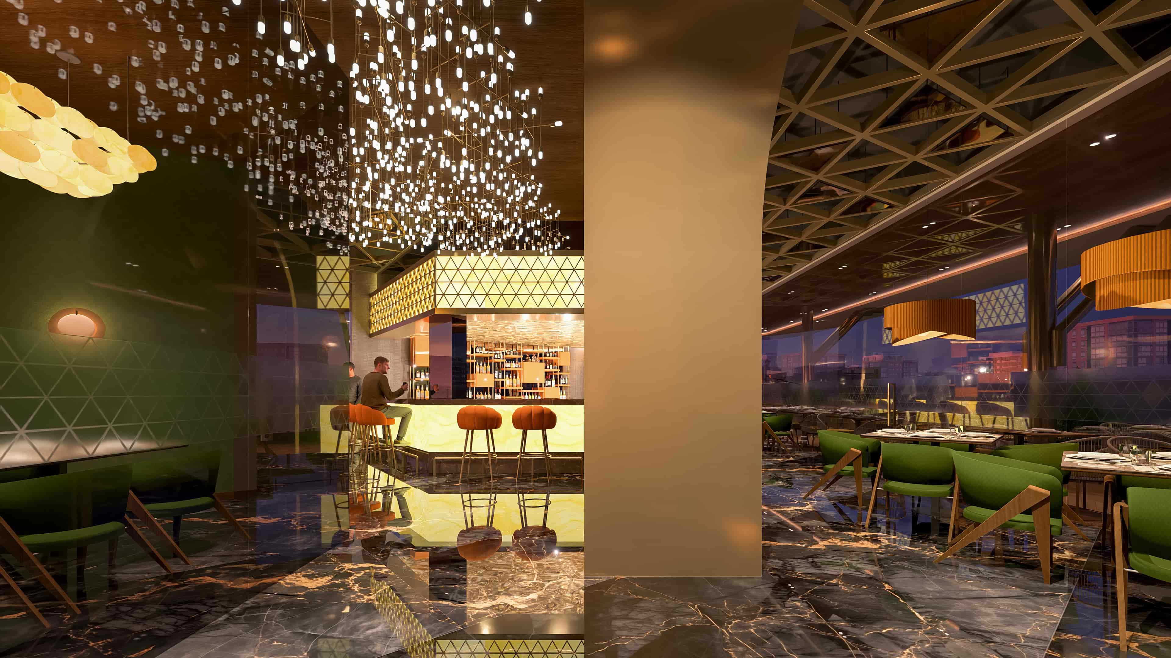 This is crafted as an elegant blend of ambiance and artistry, visualized by Realarch Studio to capture its luxurious mood, refined detailing, and immersive dining experience.