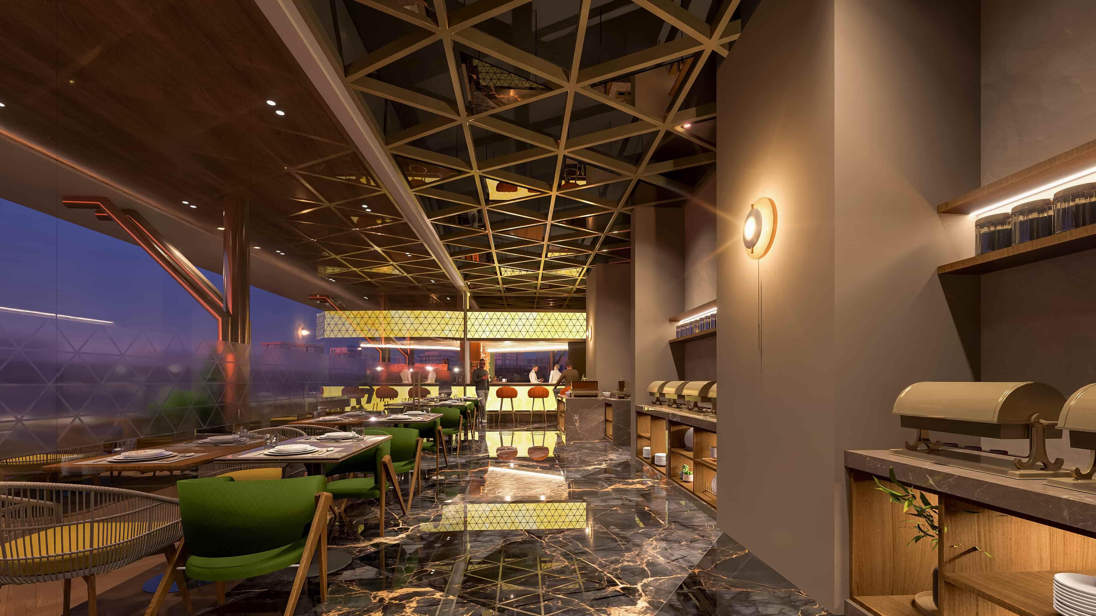 This is crafted as an elegant blend of ambiance and artistry, visualized by Realarch Studio to capture its luxurious mood, refined detailing, and immersive dining experience.