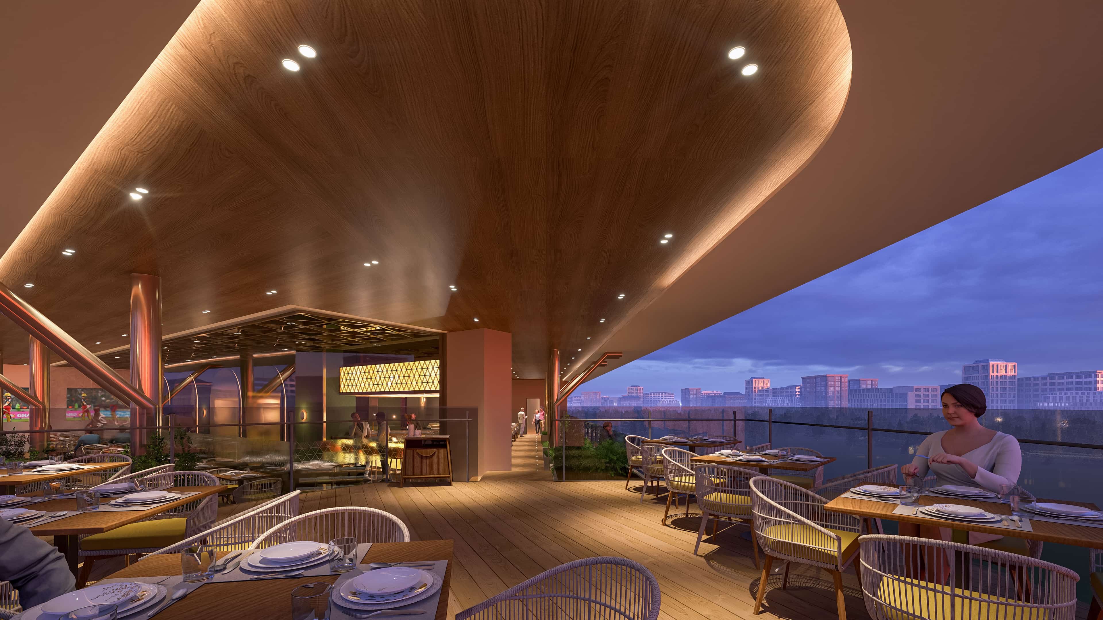 This is crafted as an elegant blend of ambiance and artistry, visualized by Realarch Studio to capture its luxurious mood, refined detailing, and immersive dining experience.