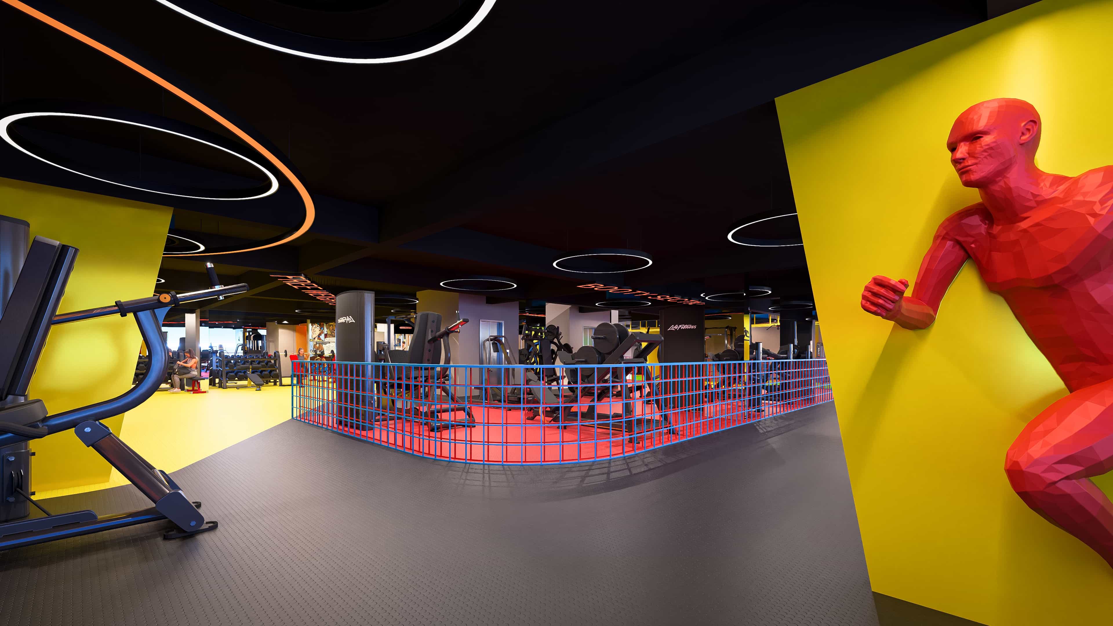 Crafted as a vibrant modern fitness arena, visually brought to life by Realarch Studio to express its energetic and dynamic ambiance.