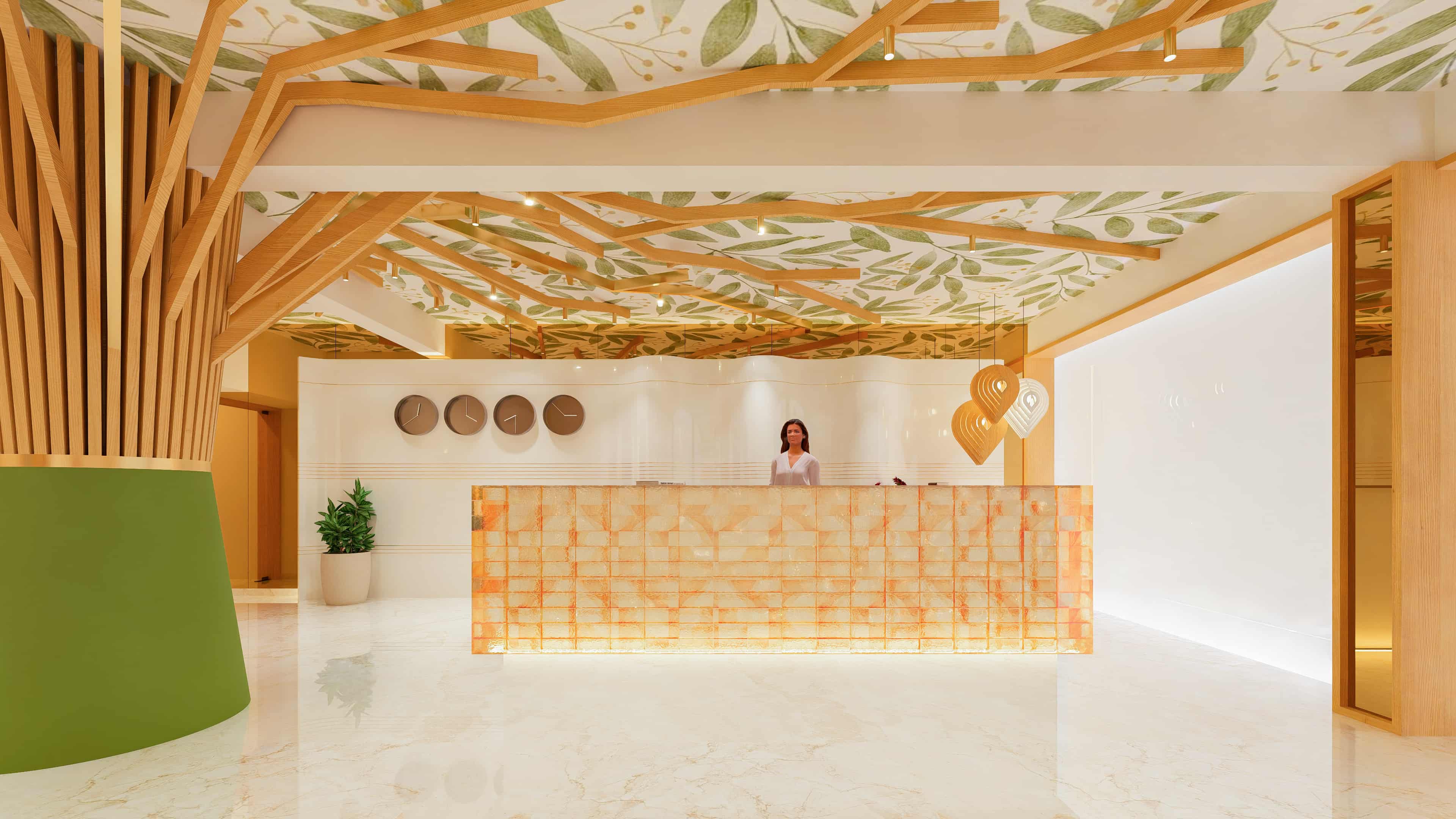 This space redefines arrival with its grand scale and refined aesthetics, vividly visualized by Realarch Studio to showcase an atmosphere of luxury and contemporary elegance.