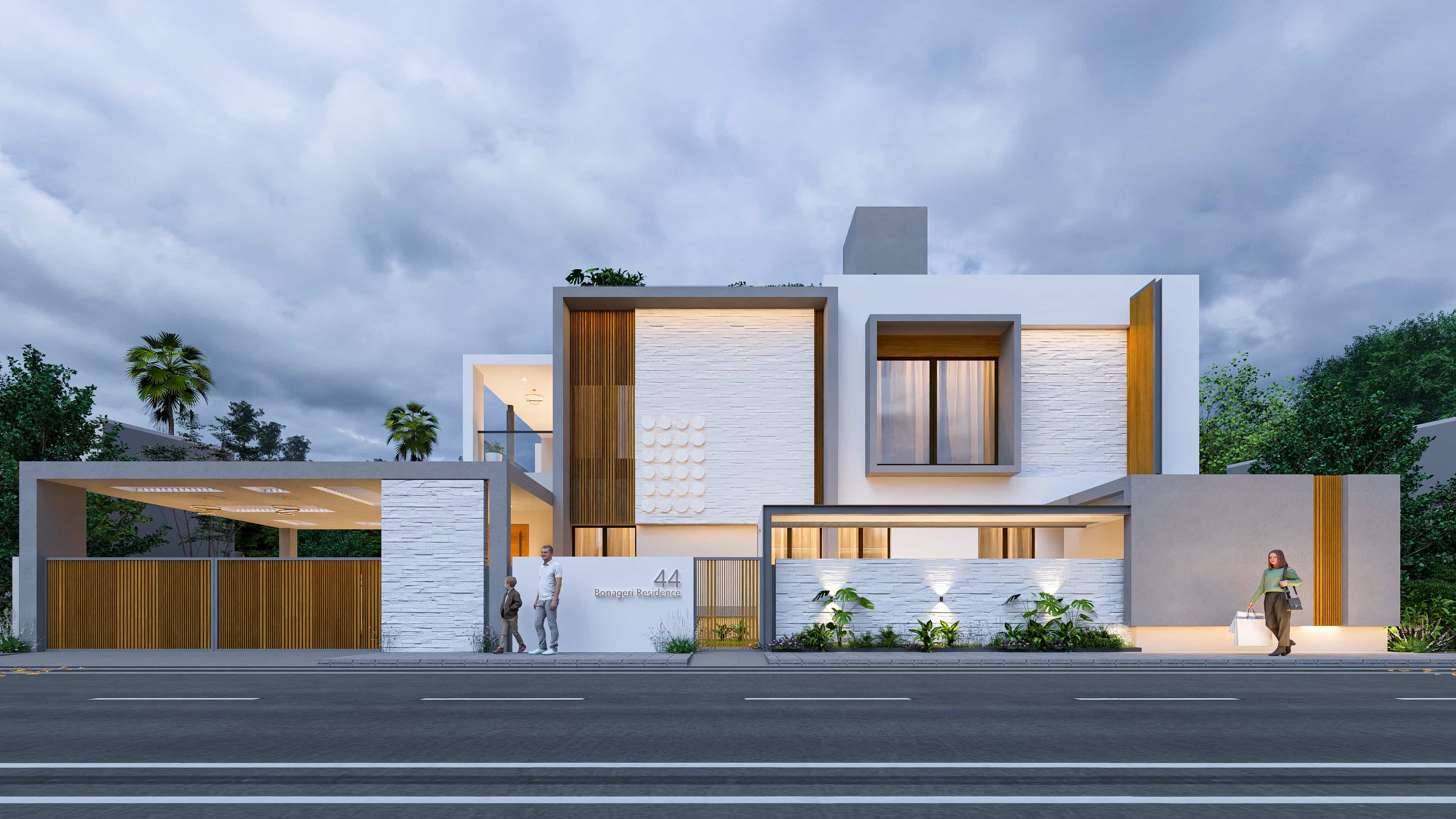 Presenting contemporary residence elevations that exemplify modern design and architectural excellence, visualized by Realarch Studio.