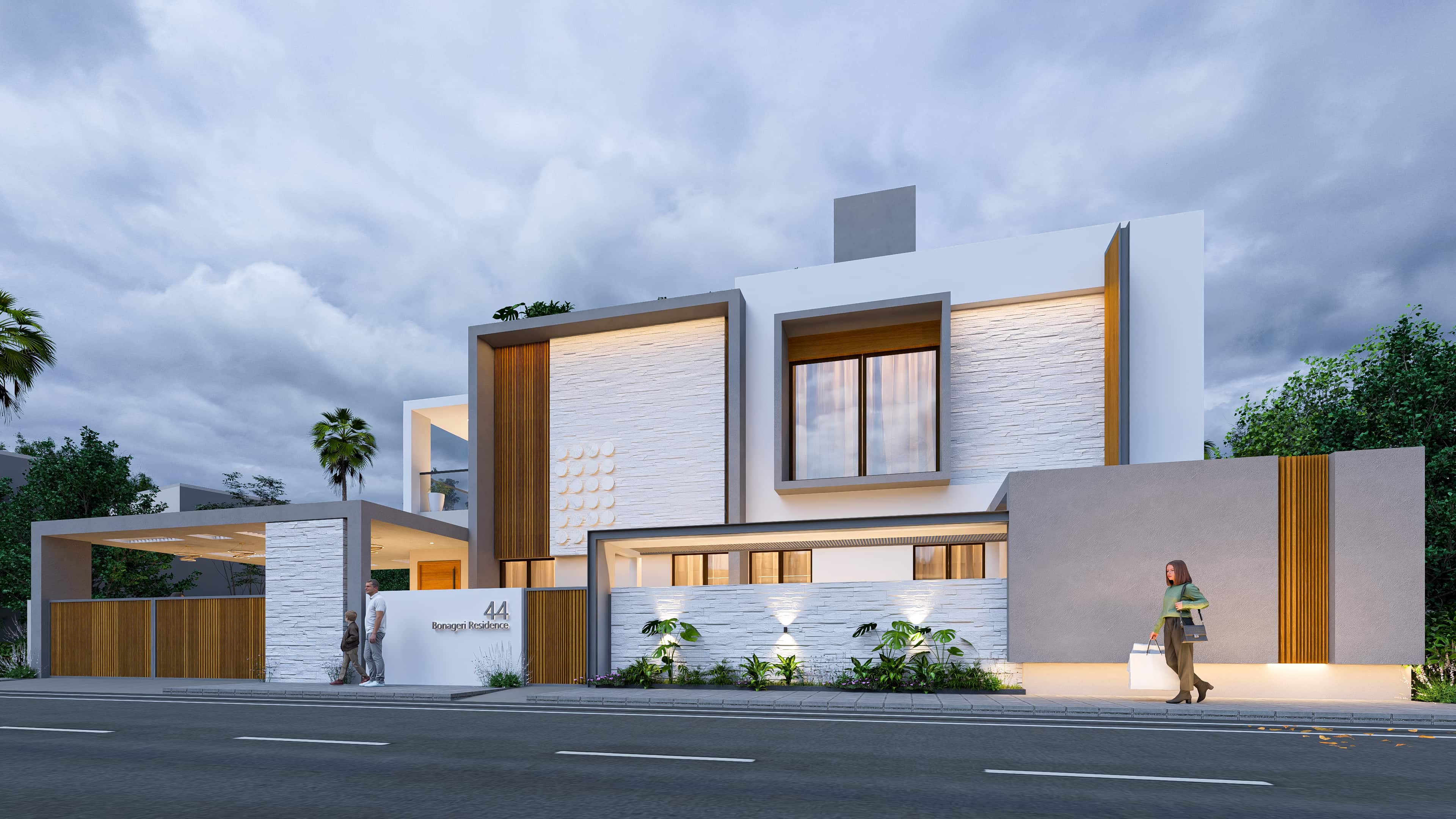 Presenting contemporary residence elevations that exemplify modern design and architectural excellence, visualized by Realarch Studio.