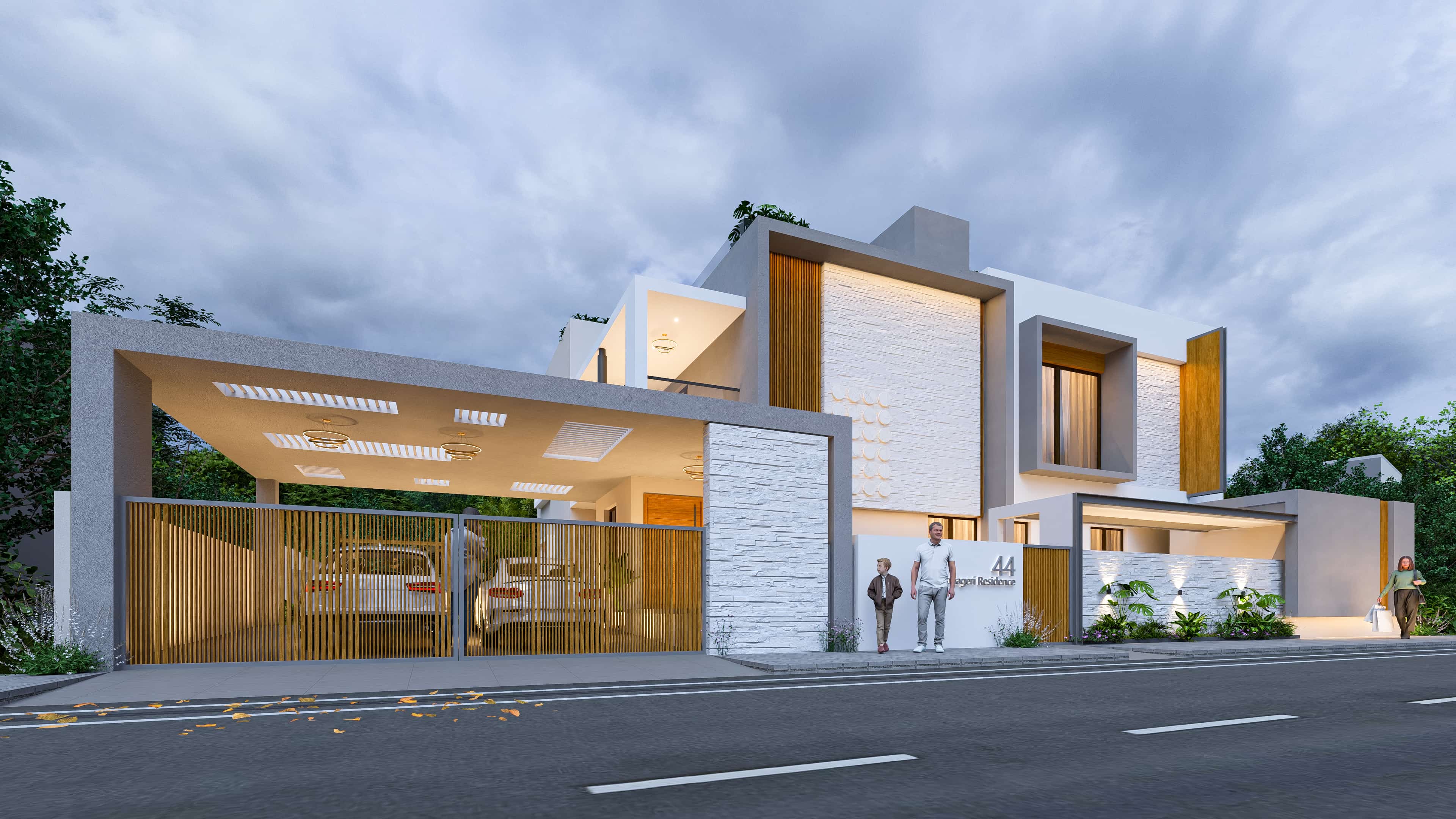 Presenting contemporary residence elevations that exemplify modern design and architectural excellence, visualized by Realarch Studio.