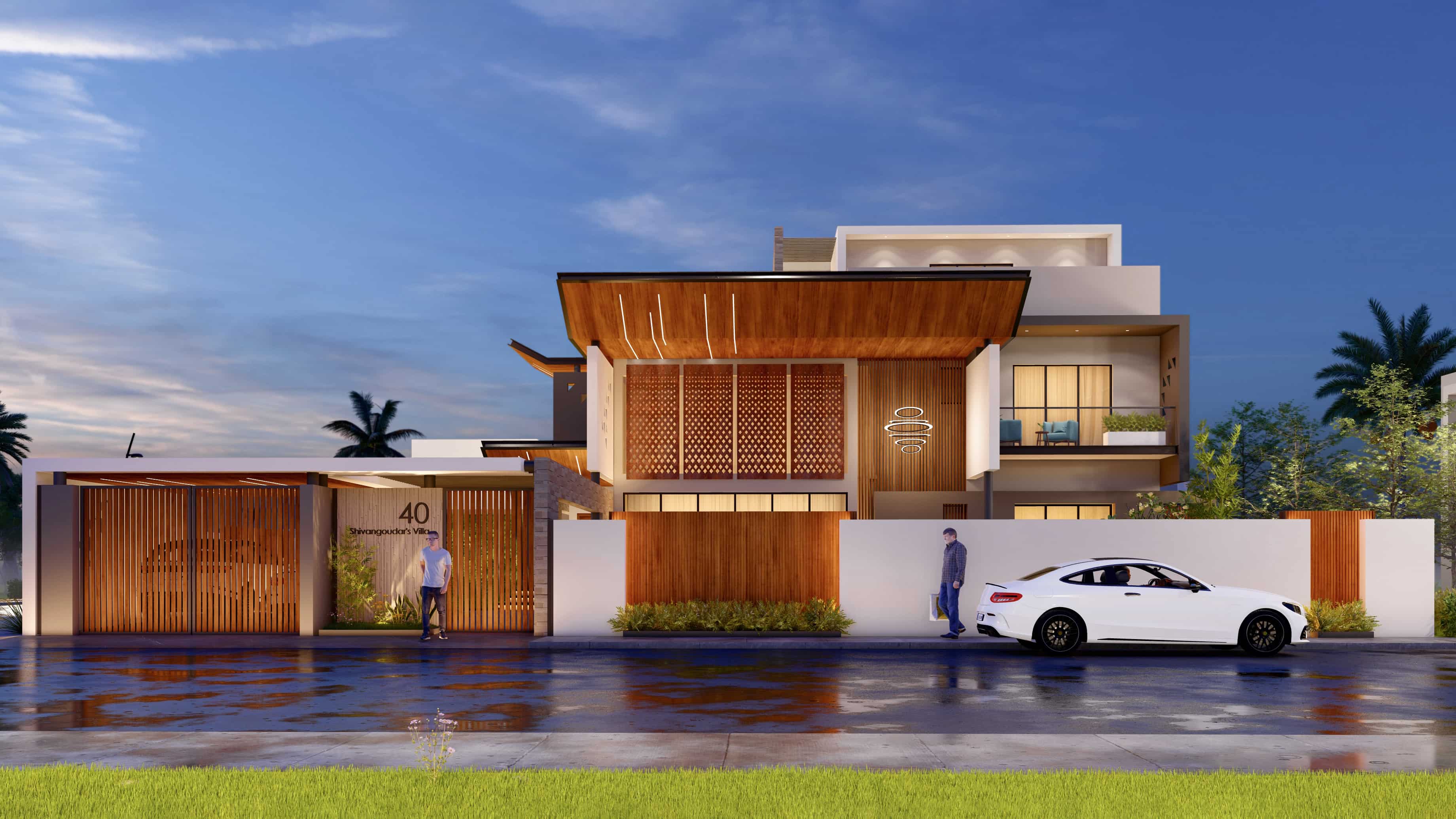 Presenting contemporary residence elevations that exemplify modern design and architectural excellence, visualized by Realarch Studio.