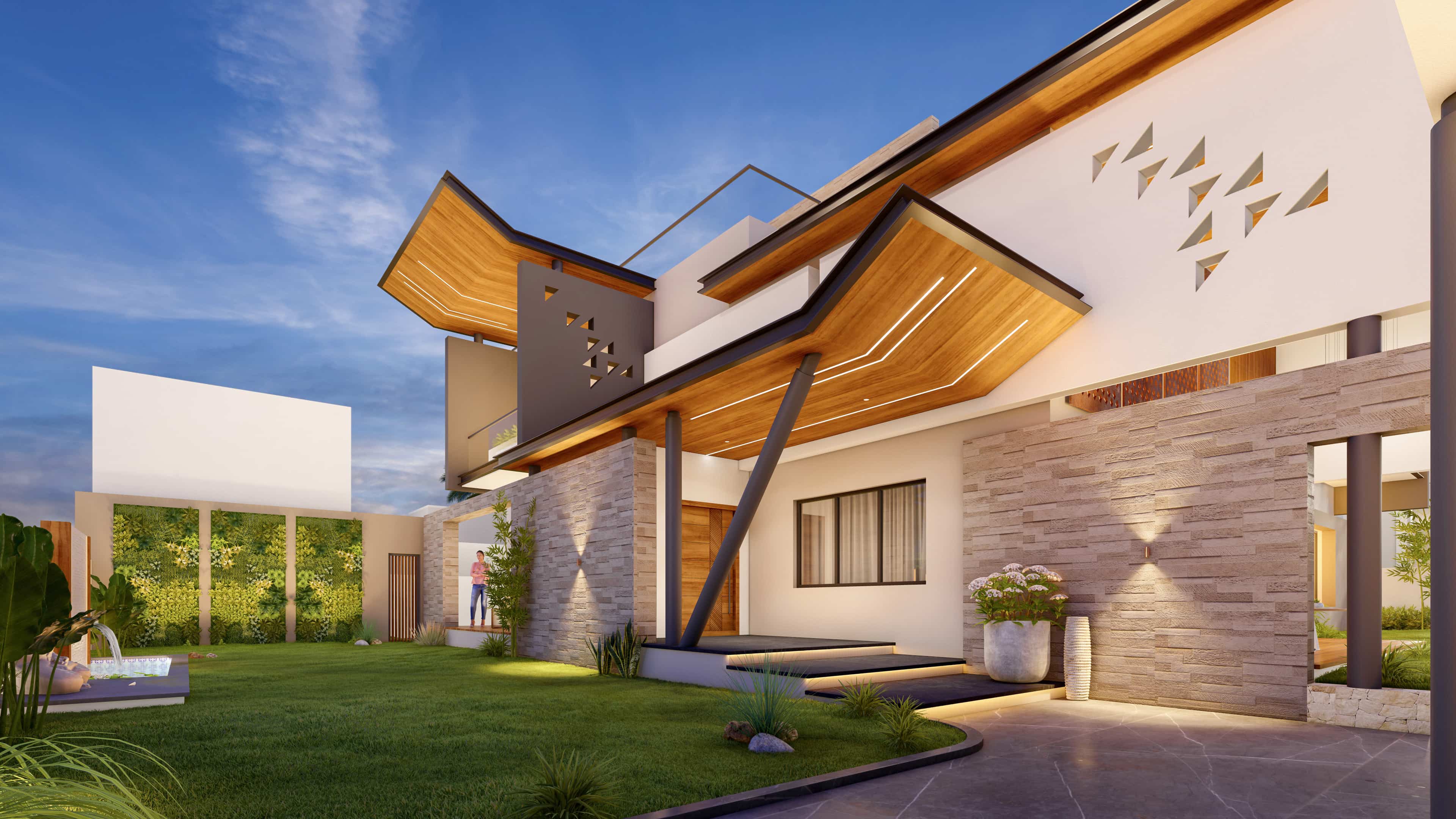 Presenting contemporary residence elevations that exemplify modern design and architectural excellence, visualized by Realarch Studio.