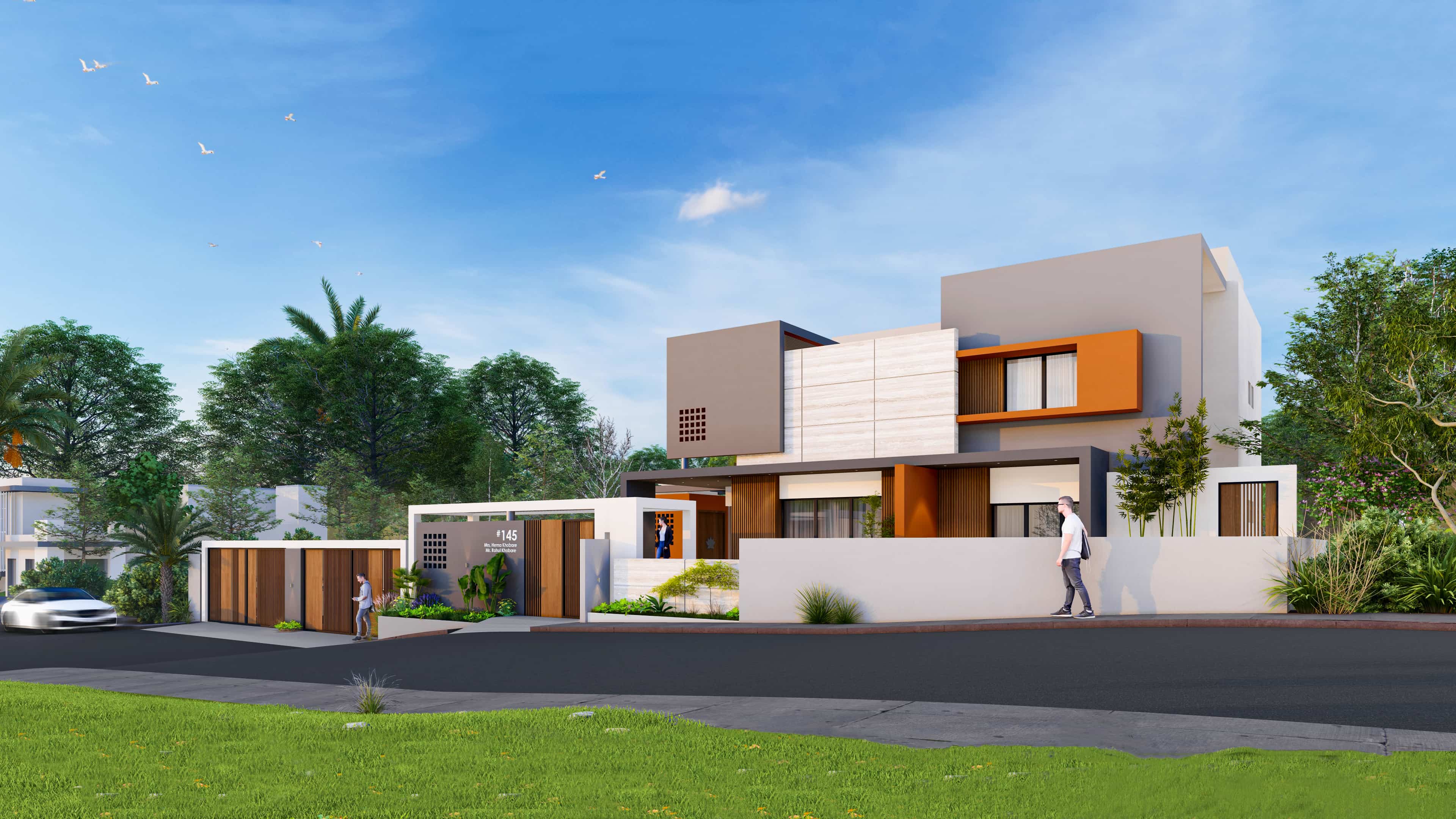 Presenting contemporary residence elevations that exemplify modern design and architectural excellence, visualized by Realarch Studio.