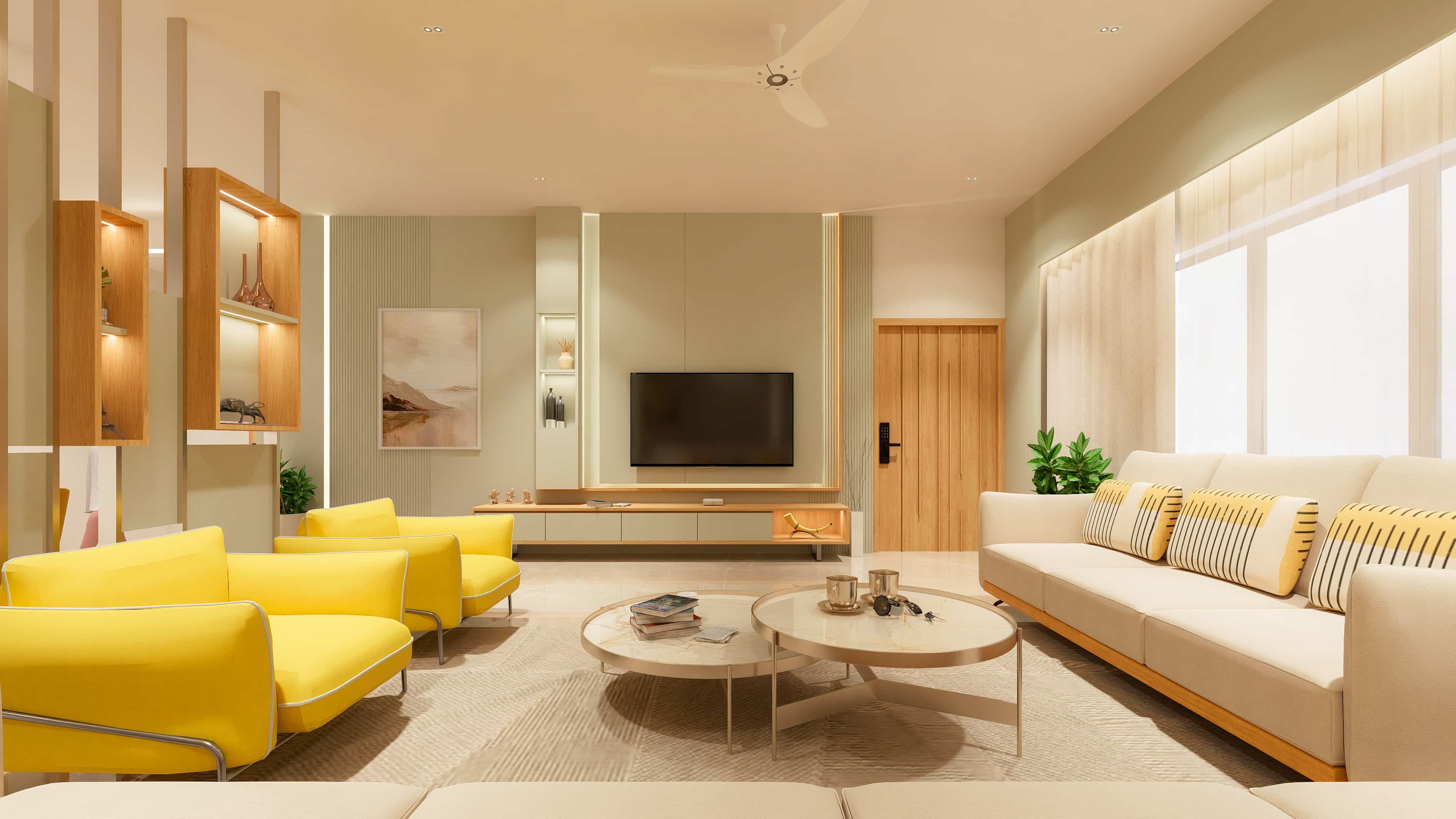 Delve into modern residence interiors visualized by realarch studio, that fuse visionary design with the warmth of home.