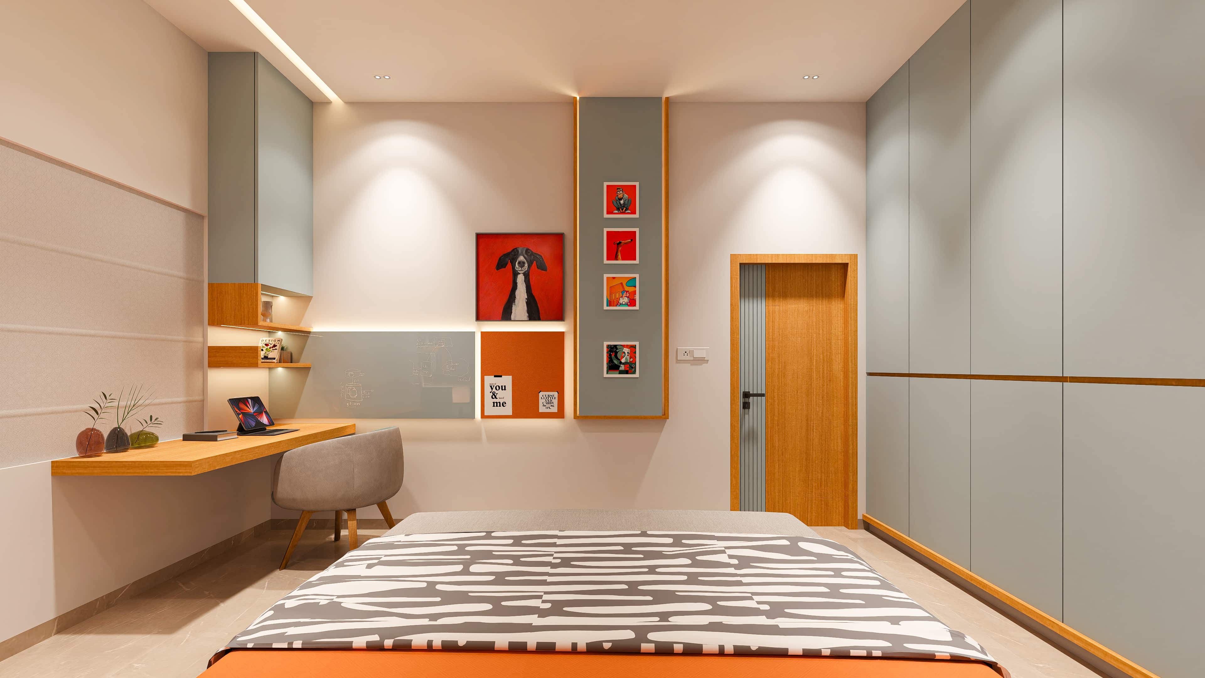 Delve into modern residence interiors visualized by realarch studio, that fuse visionary design with the warmth of home.