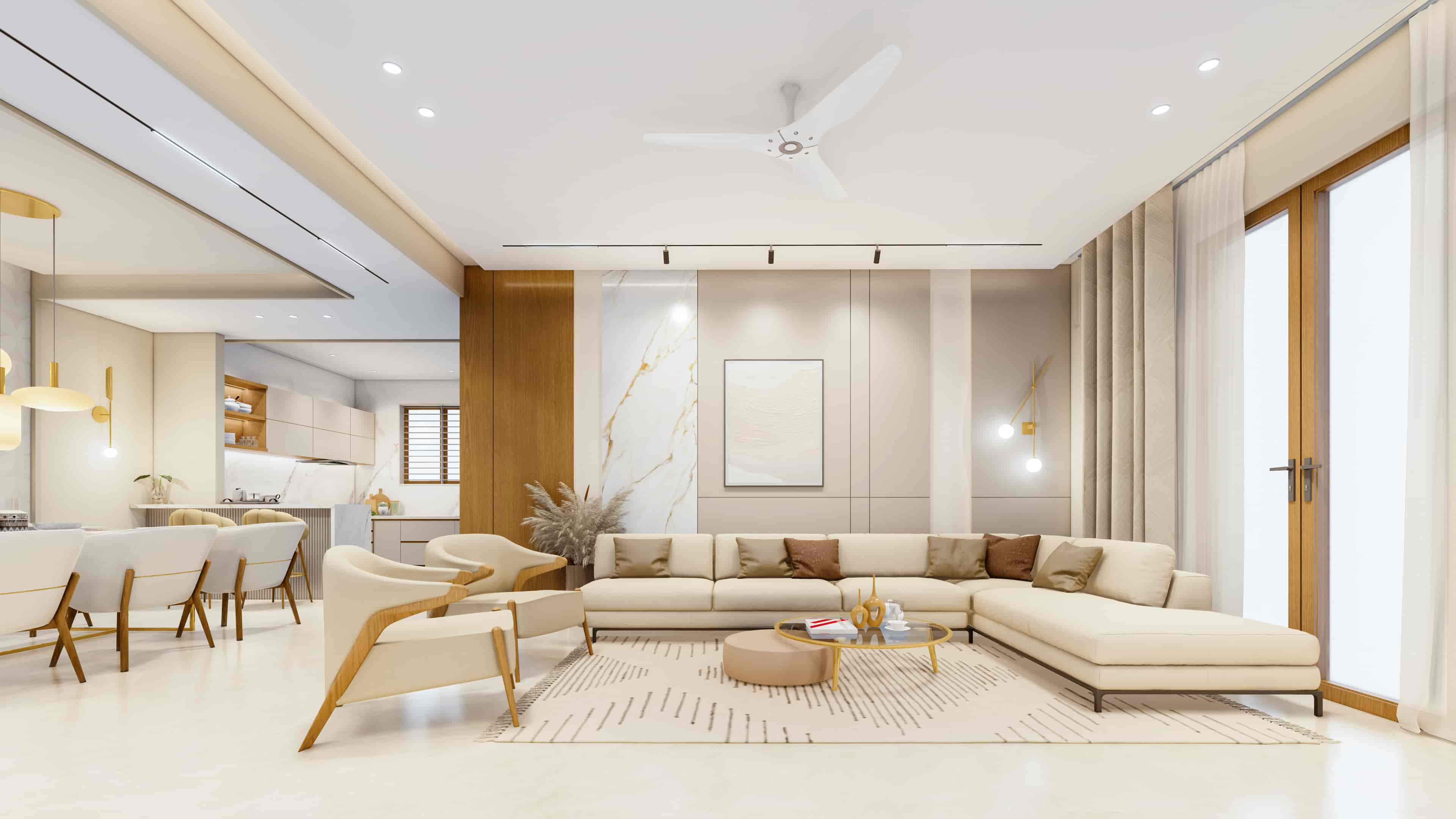 Delve into modern residence interiors visualized by realarch studio, that fuse visionary design with the warmth of home.