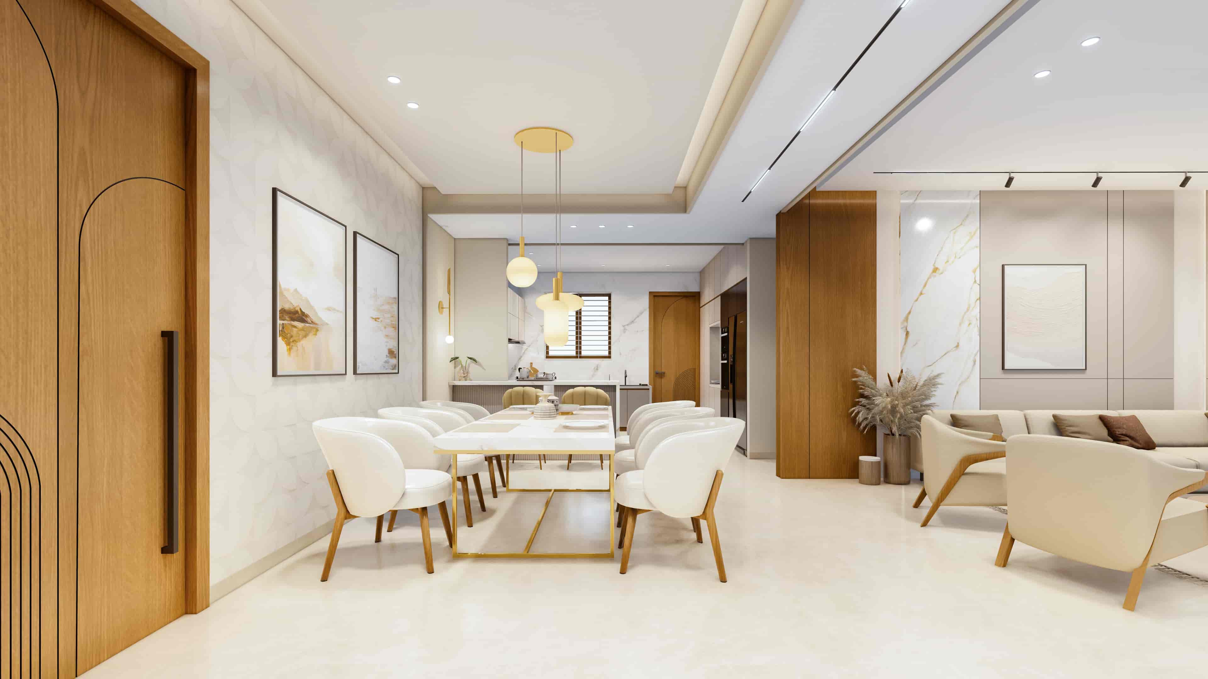 Delve into modern residence interiors visualized by realarch studio, that fuse visionary design with the warmth of home.