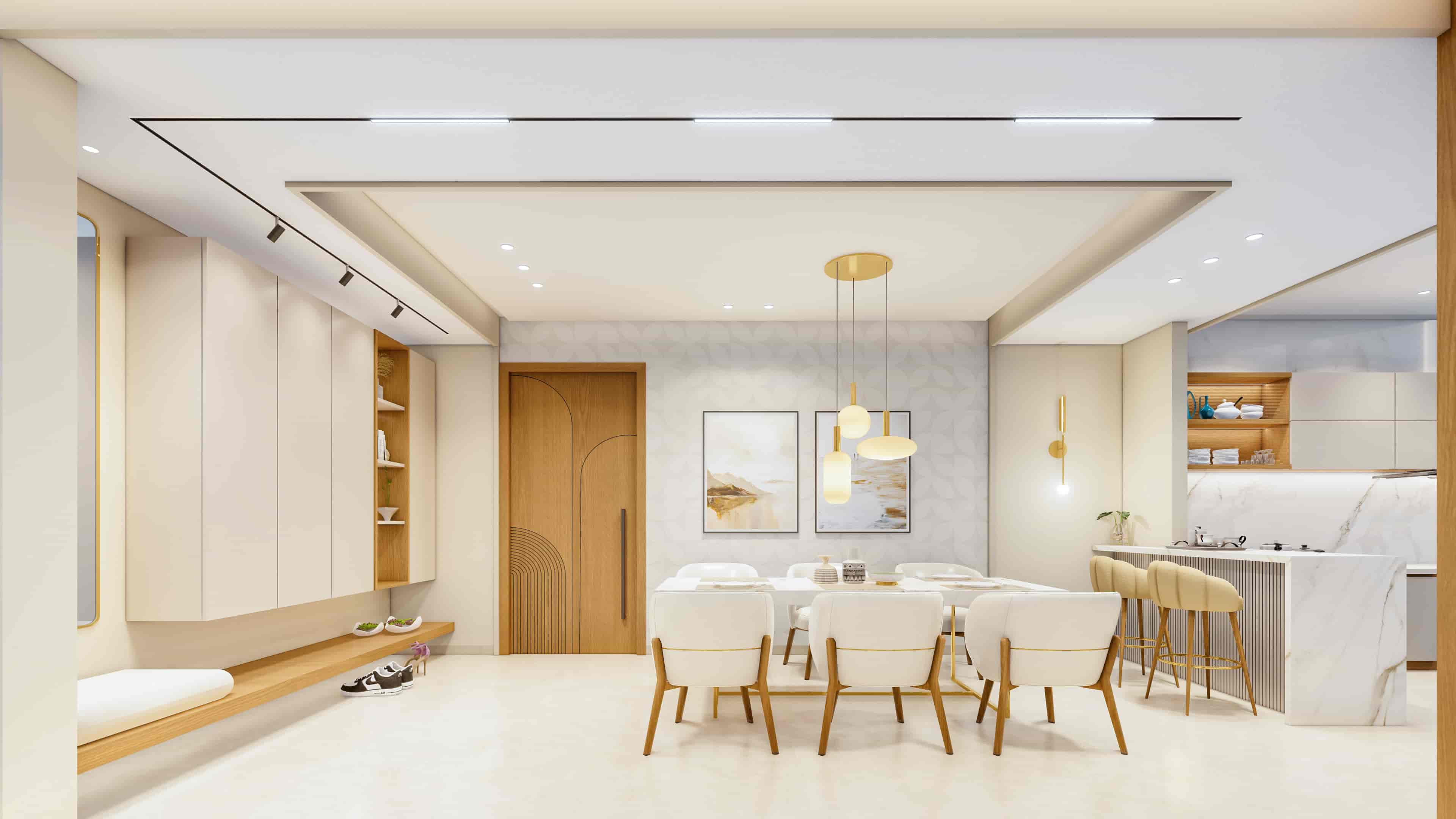 Delve into modern residence interiors visualized by realarch studio, that fuse visionary design with the warmth of home.