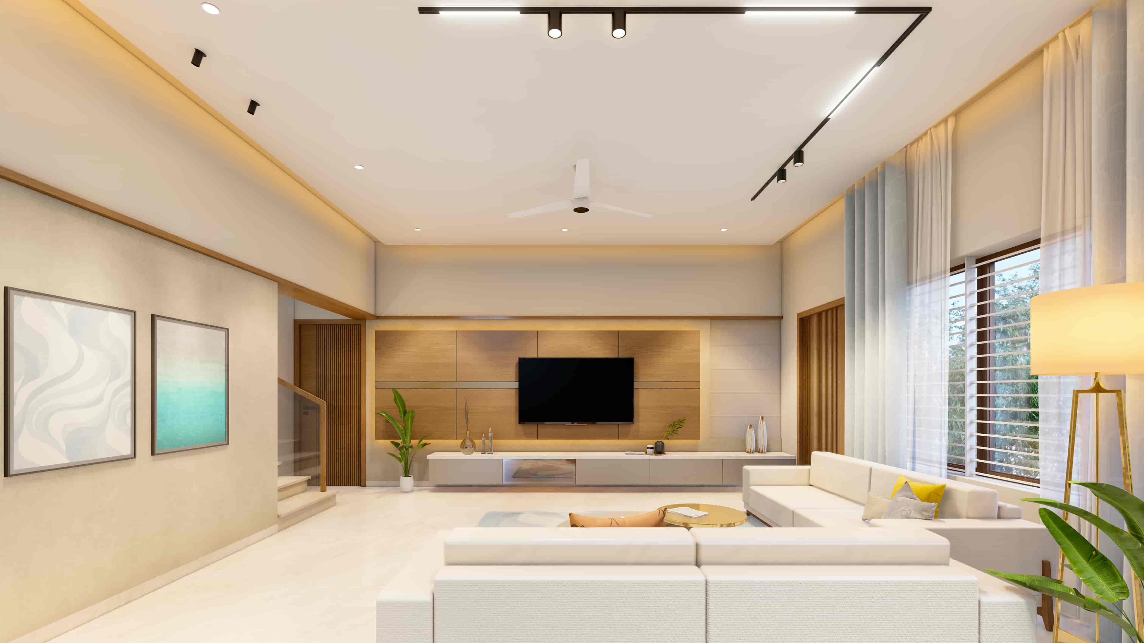 Delve into modern residence interiors visualized by realarch studio, that fuse visionary design with the warmth of home.