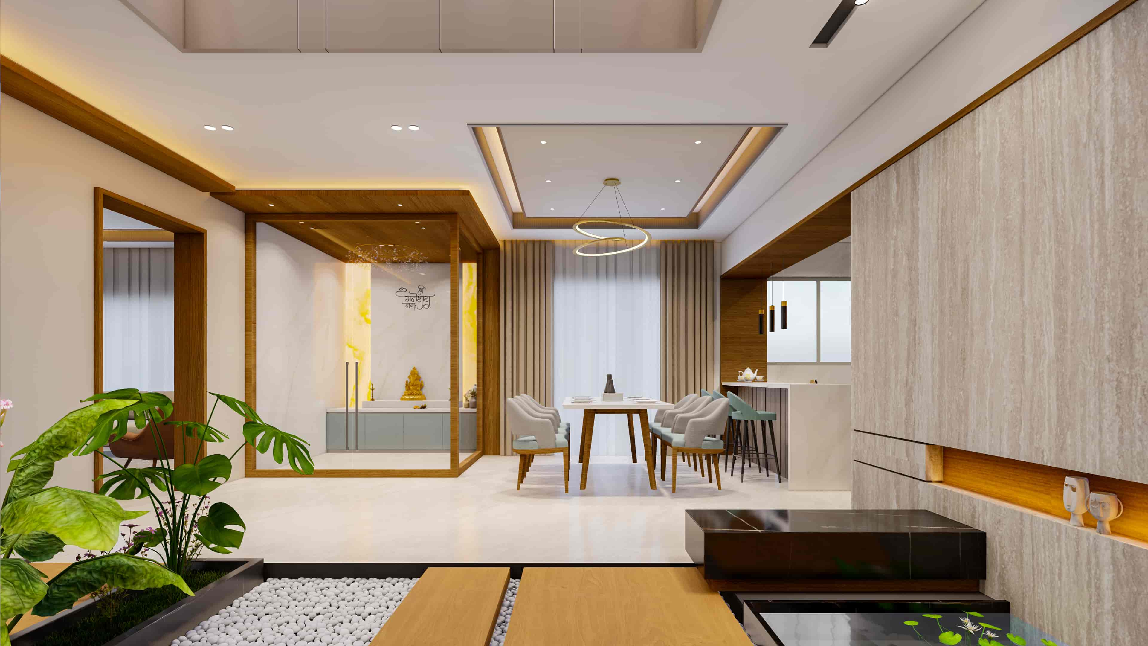 Delve into modern residence interiors visualized by realarch studio, that fuse visionary design with the warmth of home.