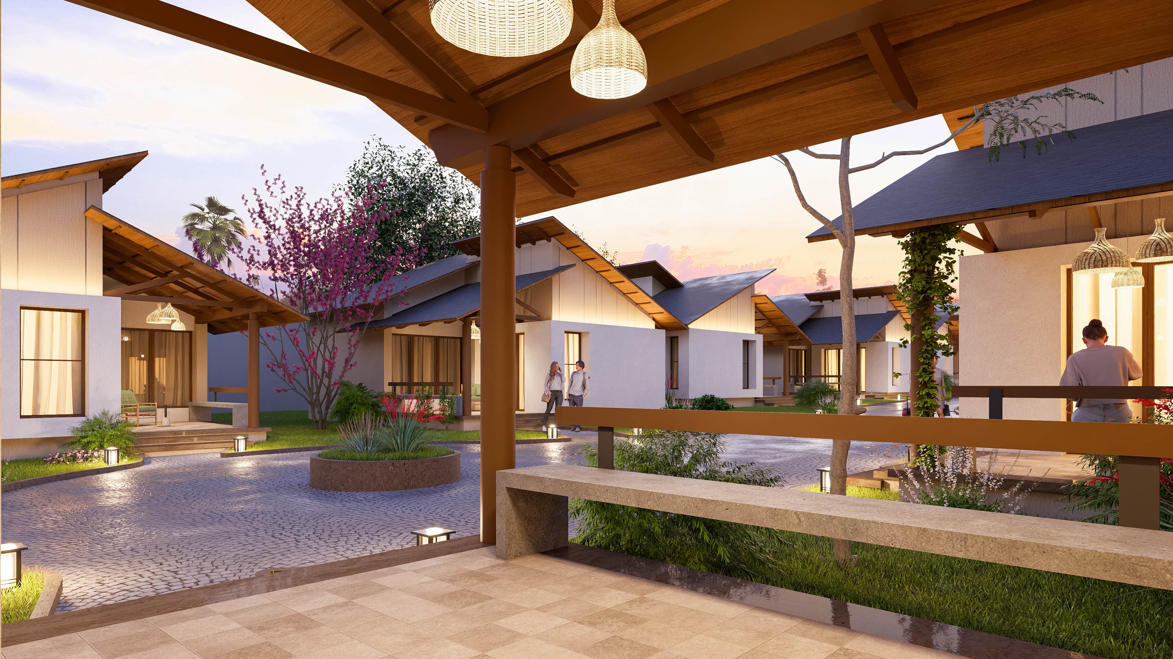 In the golden calm of evening, Royal Ritz Resort glows with quiet elegance, visualization by Realarch Studio that captures the spirit of serene indulgence.