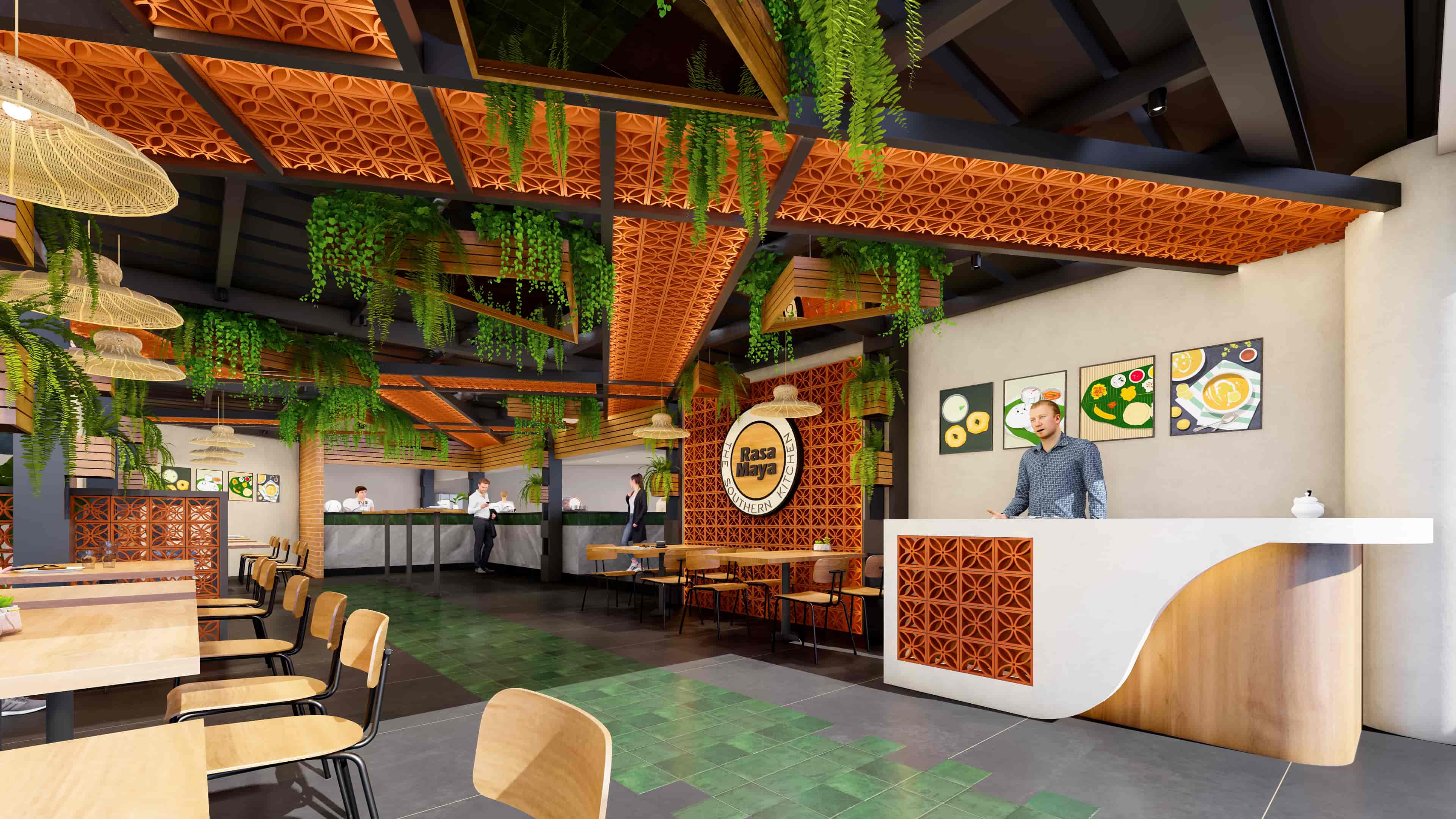 Embracing a traditional character with earthy materials and intricate detailing, visualized by Realarch Studio.