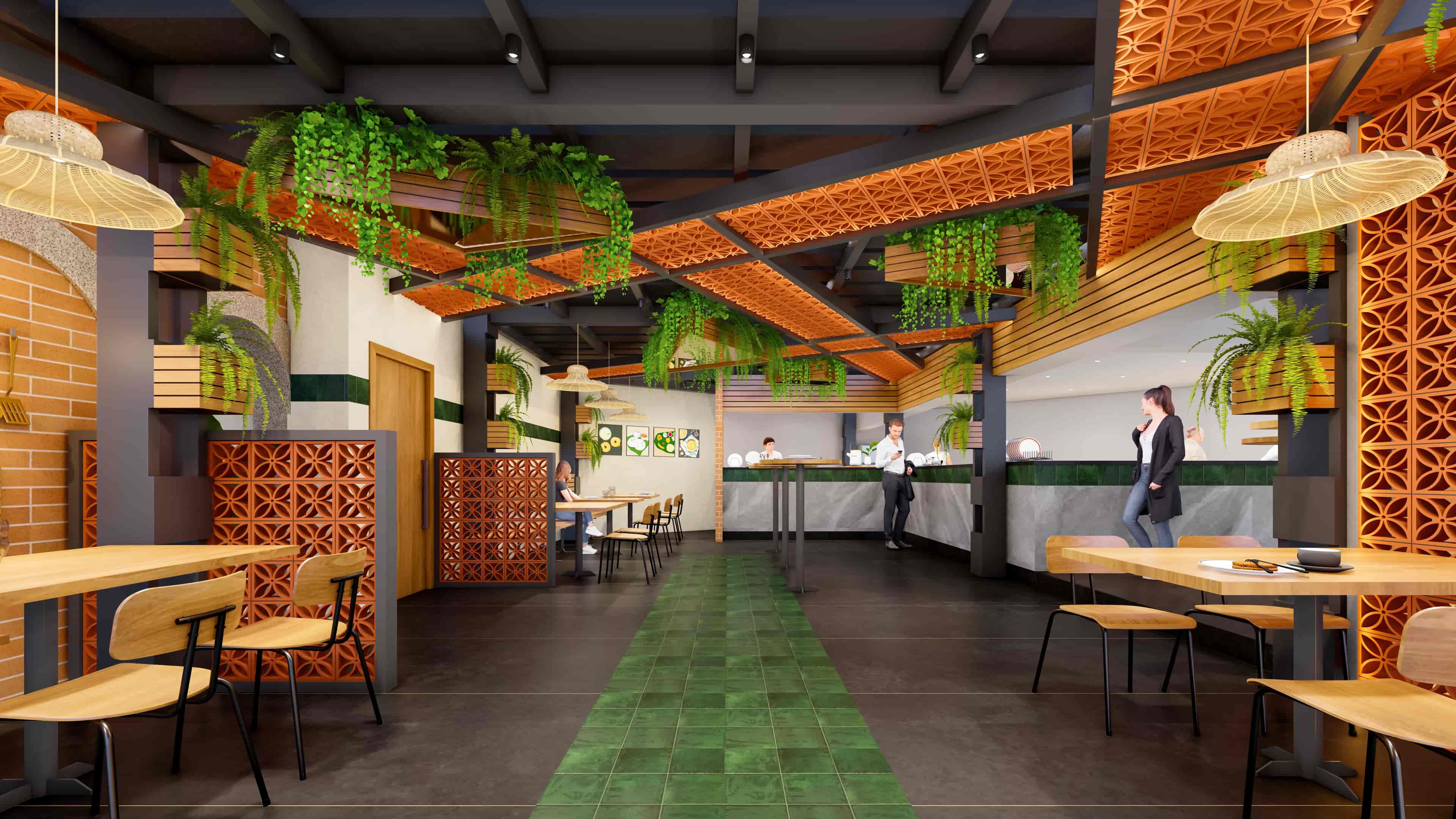 Embracing a traditional character with earthy materials and intricate detailing, visualized by Realarch Studio.