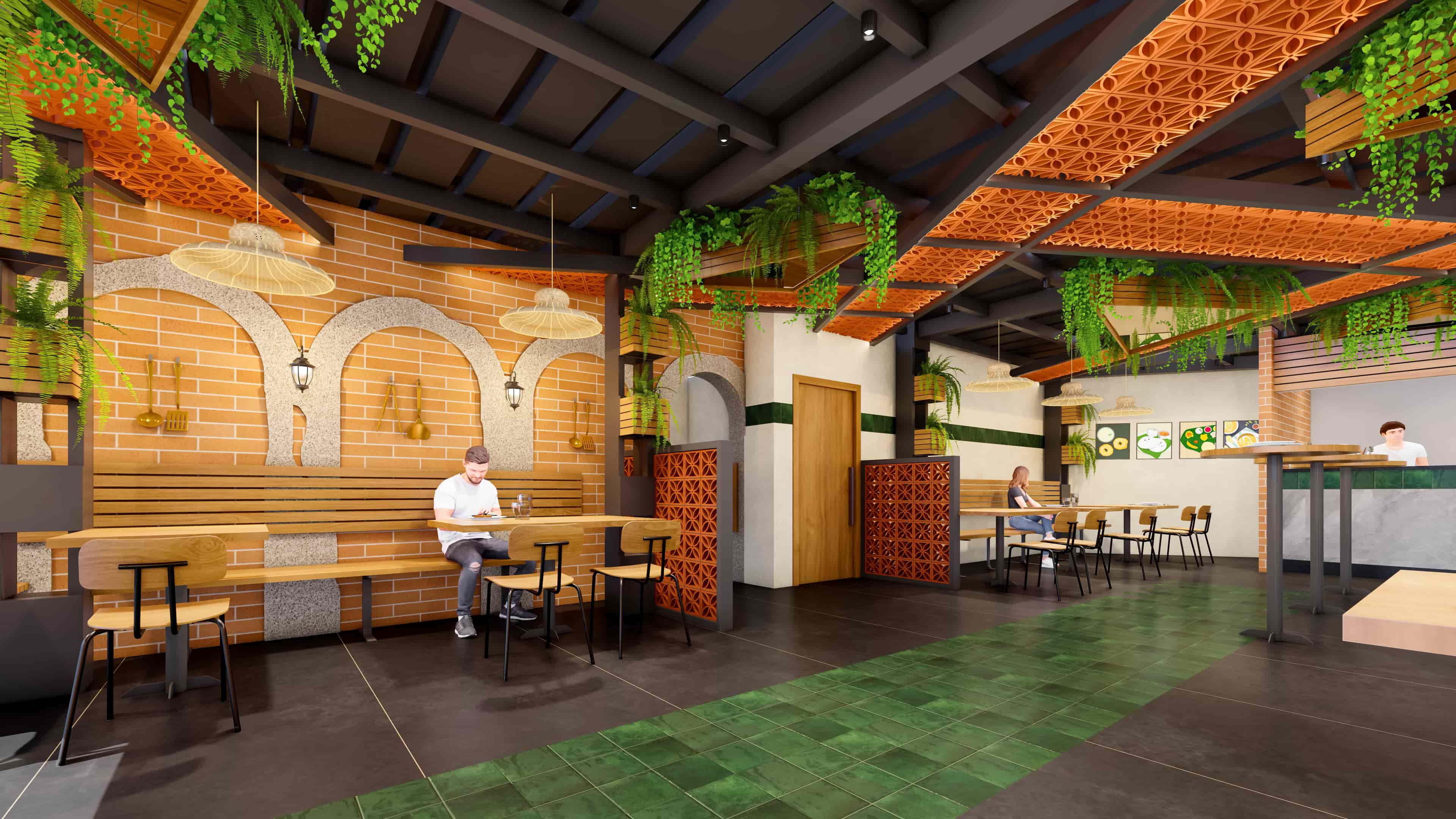 Embracing a traditional character with earthy materials and intricate detailing, visualized by Realarch Studio.