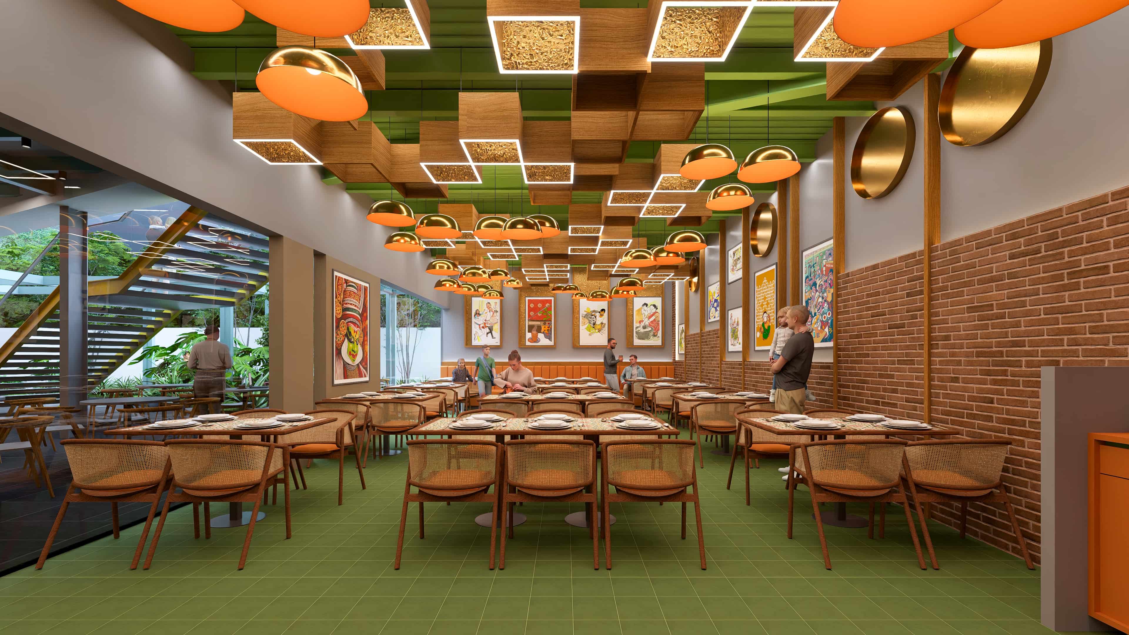 Embracing a traditional character with earthy materials and intricate detailing, visualized by Realarch Studio.