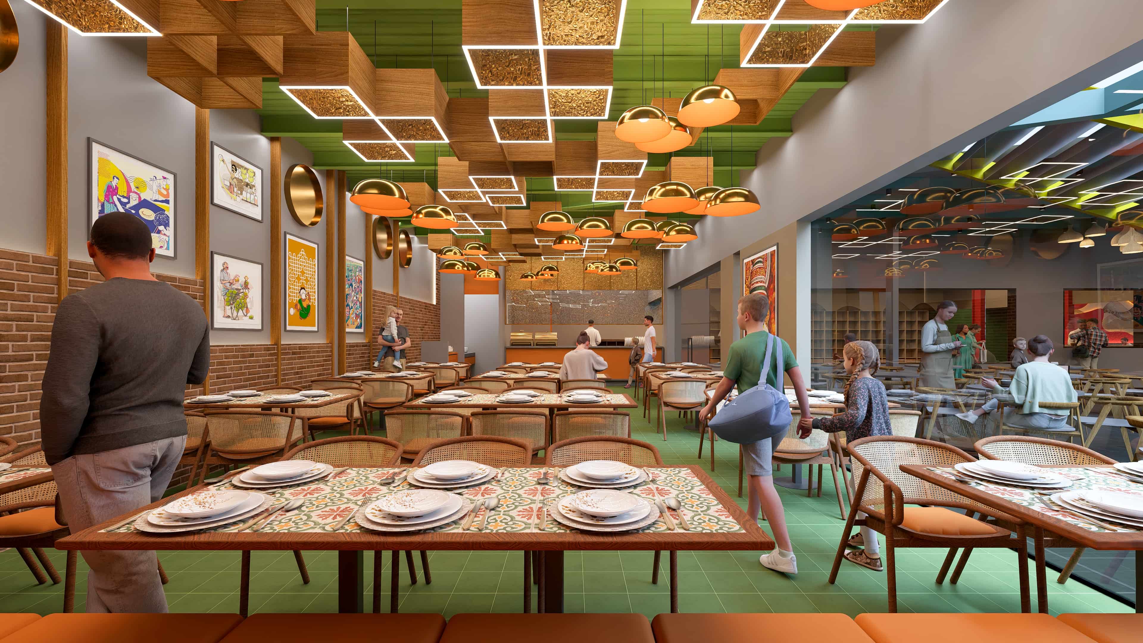 Embracing a traditional character with earthy materials and intricate detailing, visualized by Realarch Studio.