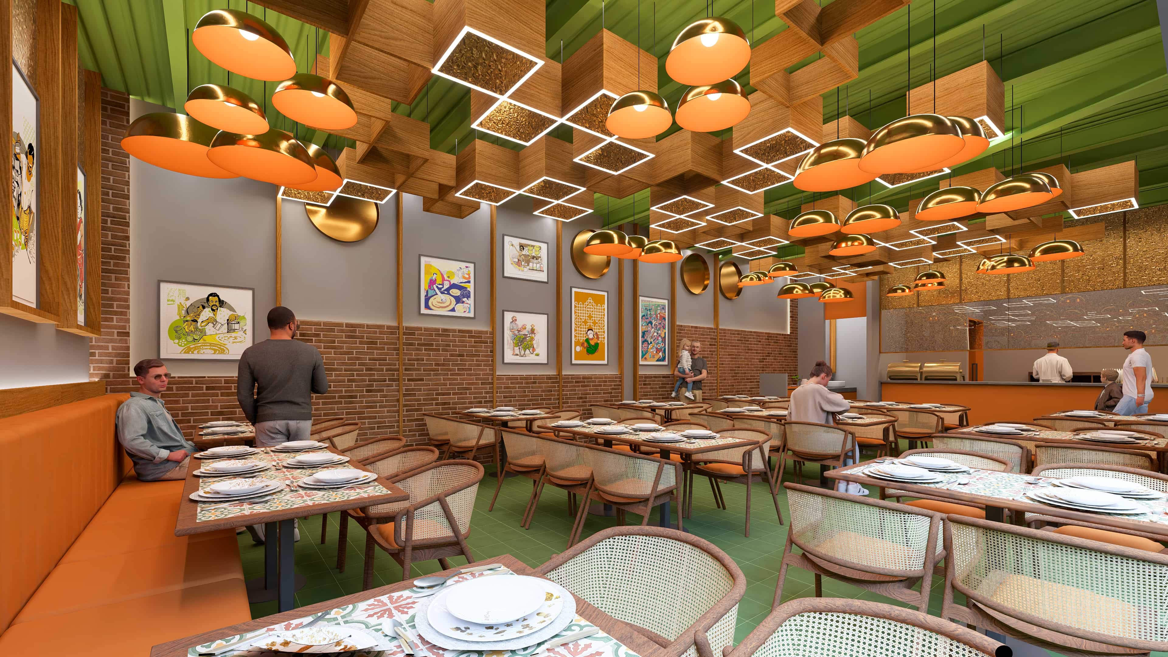 Embracing a traditional character with earthy materials and intricate detailing, visualized by Realarch Studio.