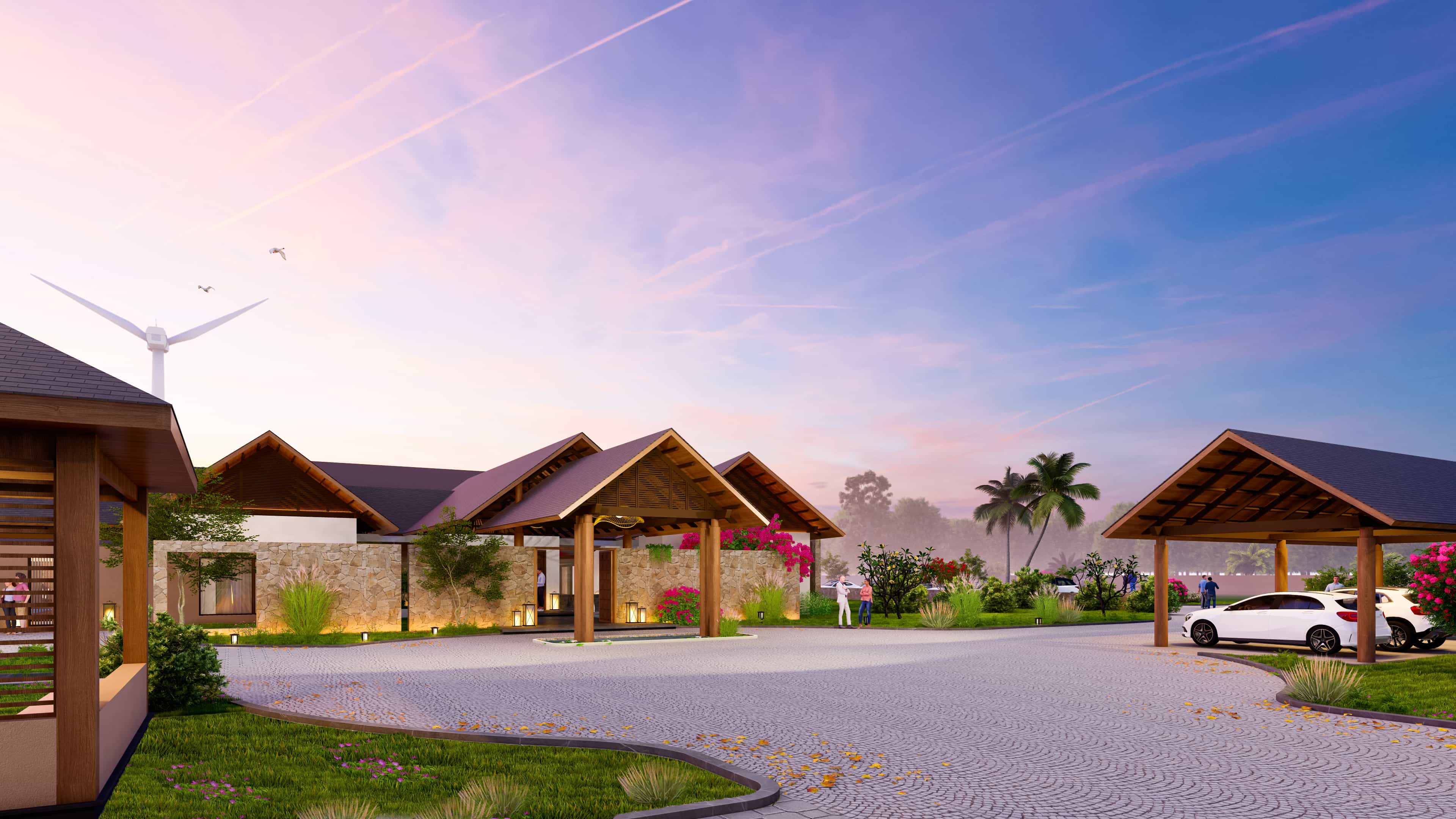 Retreat envisioned by Realarch Studio, as a peaceful hideaway that balances nature’s calm with timeless architectural elegance.