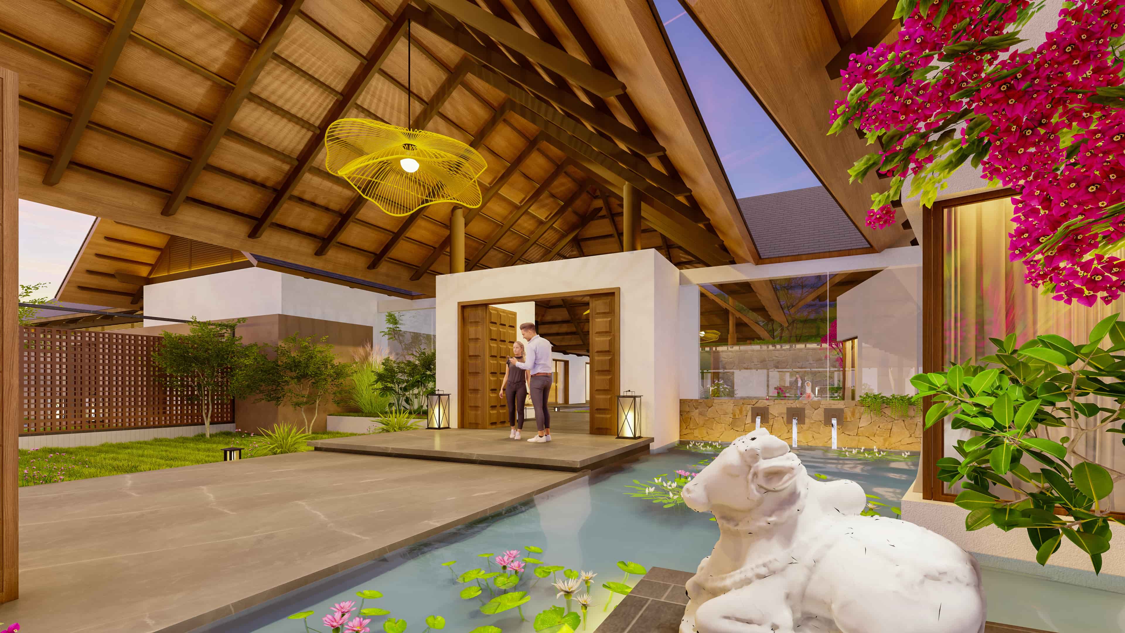 Retreat envisioned by Realarch Studio, as a peaceful hideaway that balances nature’s calm with timeless architectural elegance.