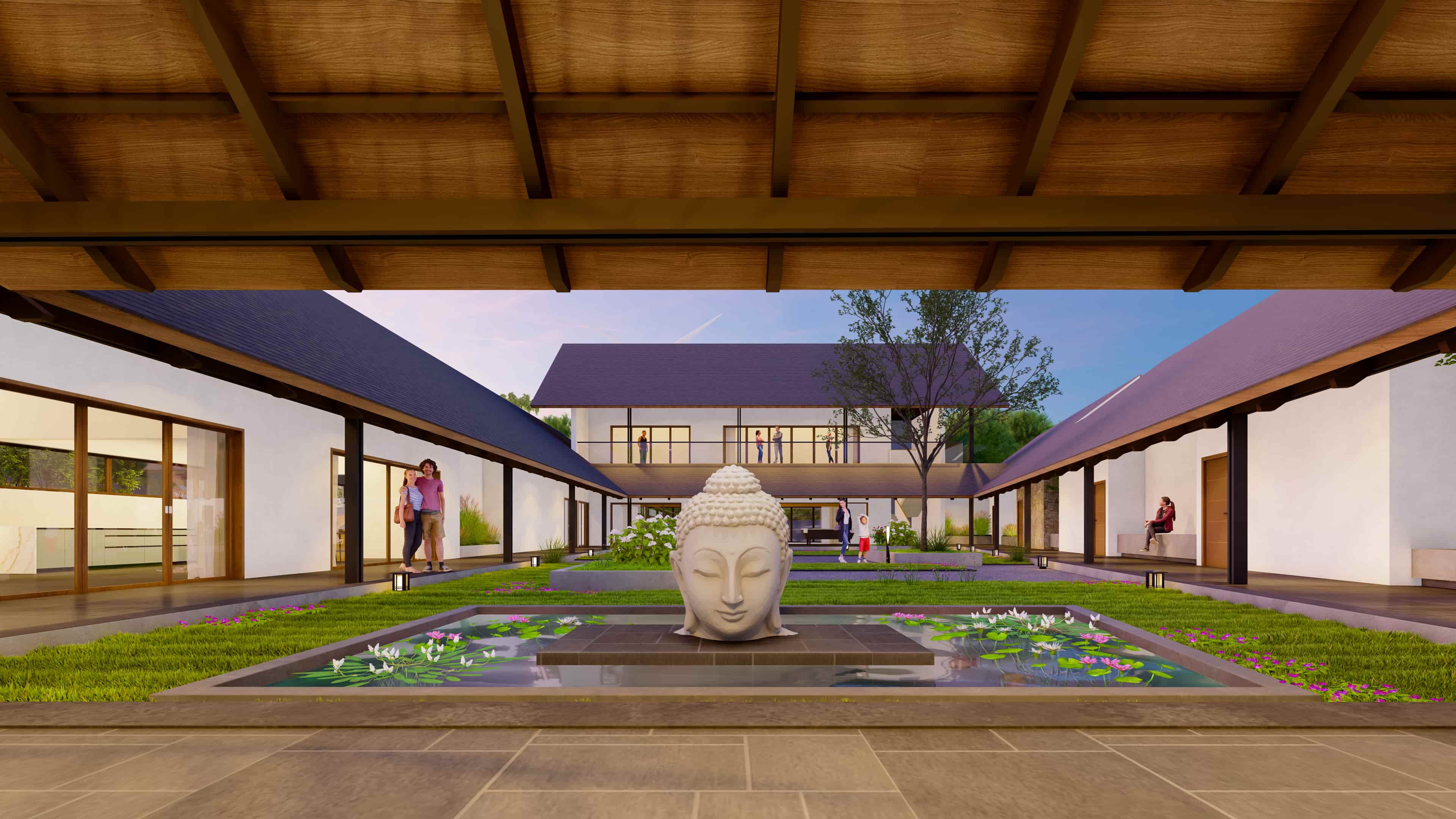 Retreat envisioned by Realarch Studio, as a peaceful hideaway that balances nature’s calm with timeless architectural elegance.