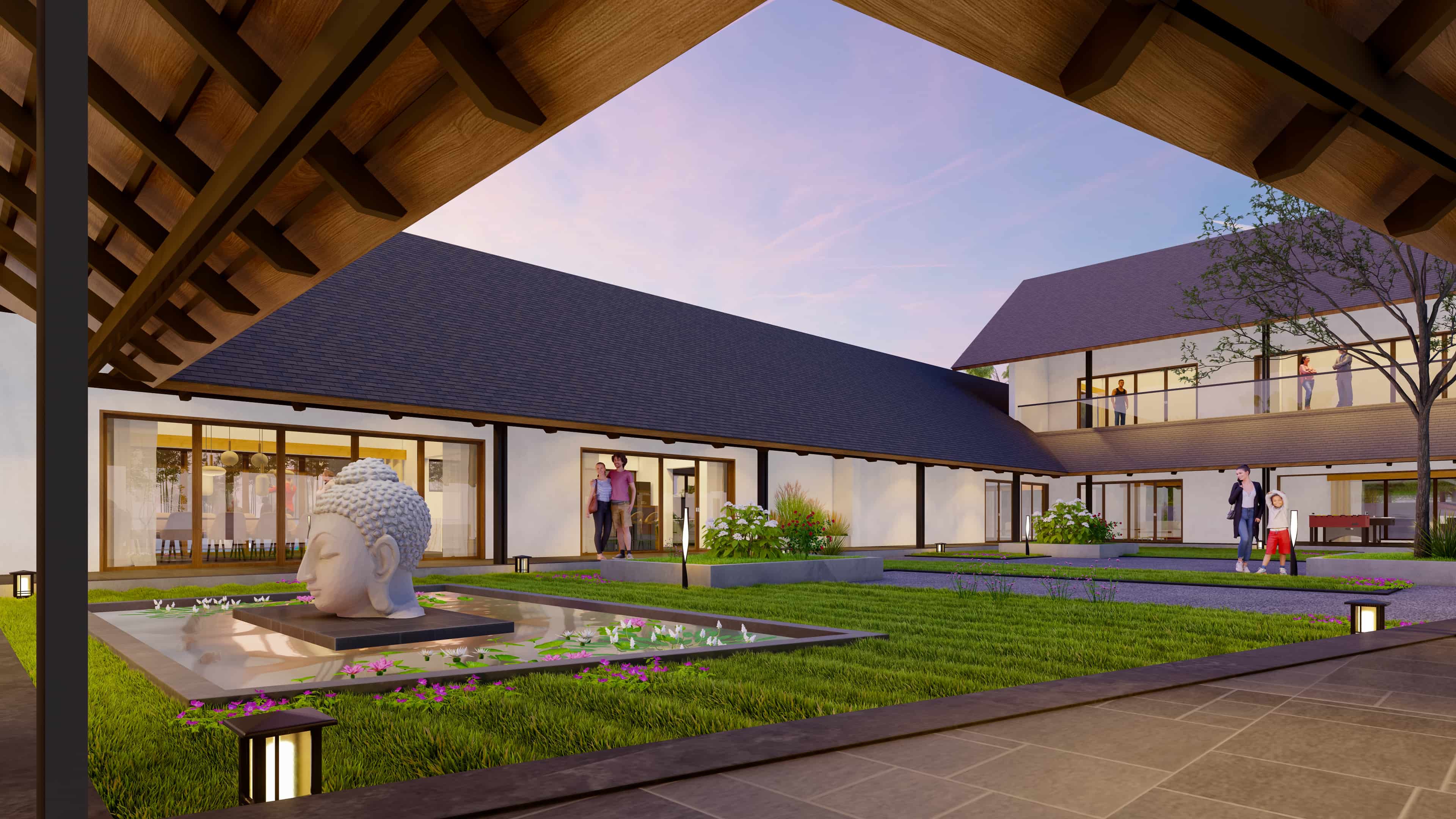 Retreat envisioned by Realarch Studio, as a peaceful hideaway that balances nature’s calm with timeless architectural elegance.