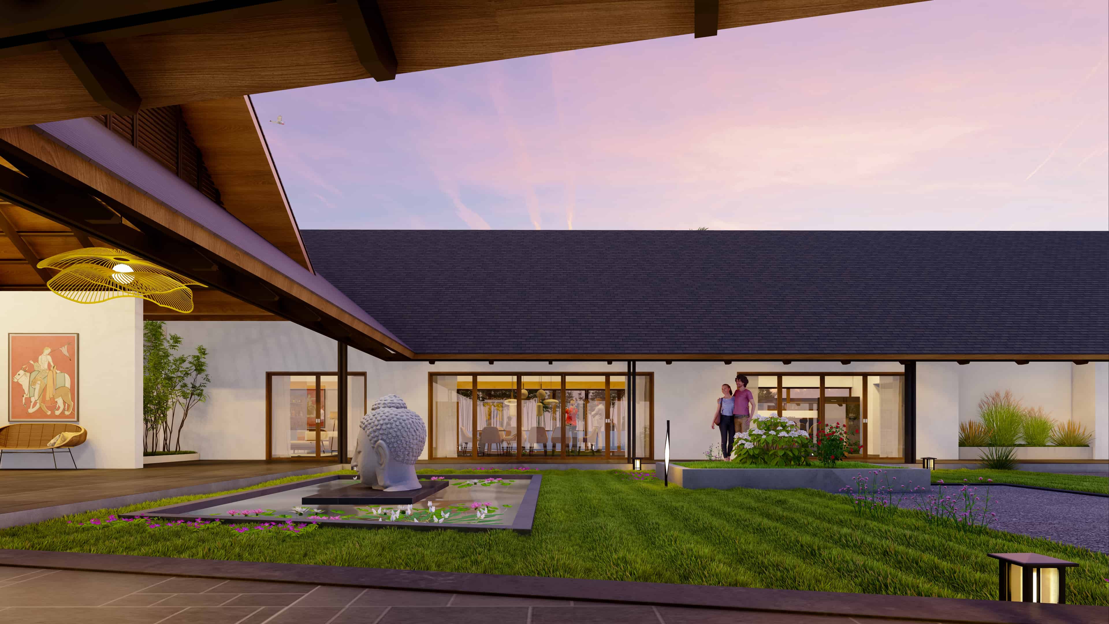 Retreat envisioned by Realarch Studio, as a peaceful hideaway that balances nature’s calm with timeless architectural elegance.