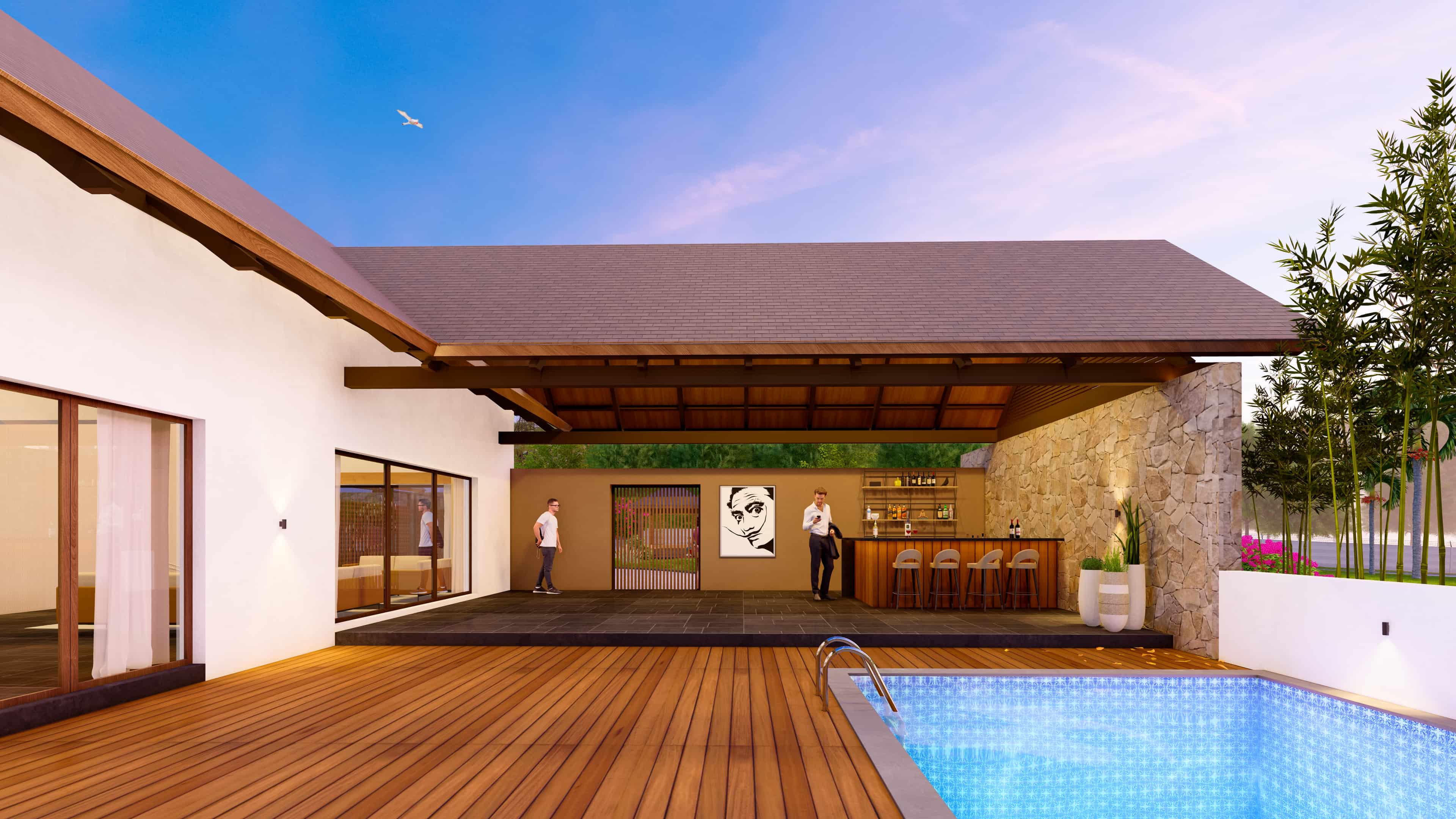 Retreat envisioned by Realarch Studio, as a peaceful hideaway that balances nature’s calm with timeless architectural elegance.