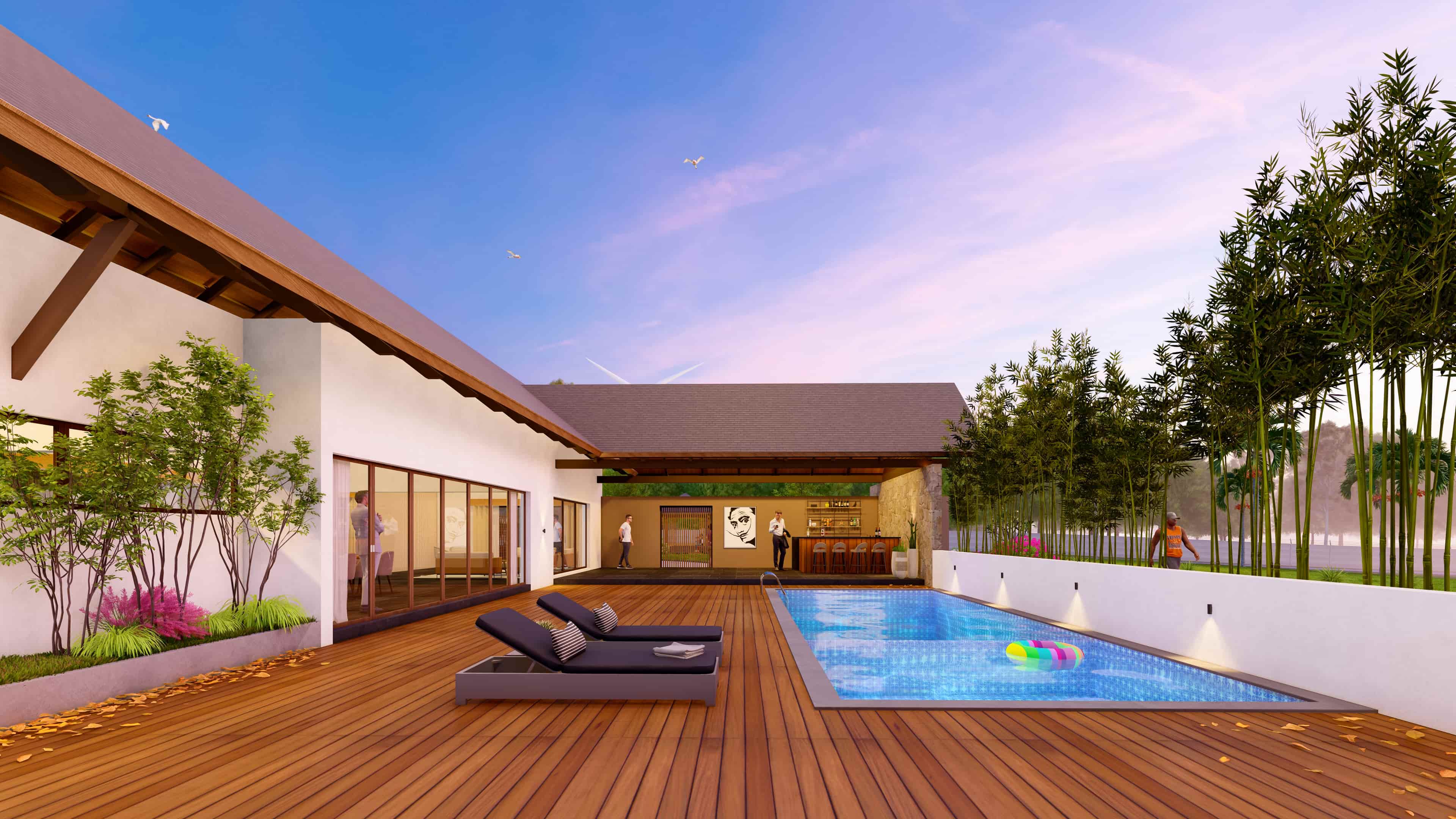 Retreat envisioned by Realarch Studio, as a peaceful hideaway that balances nature’s calm with timeless architectural elegance.