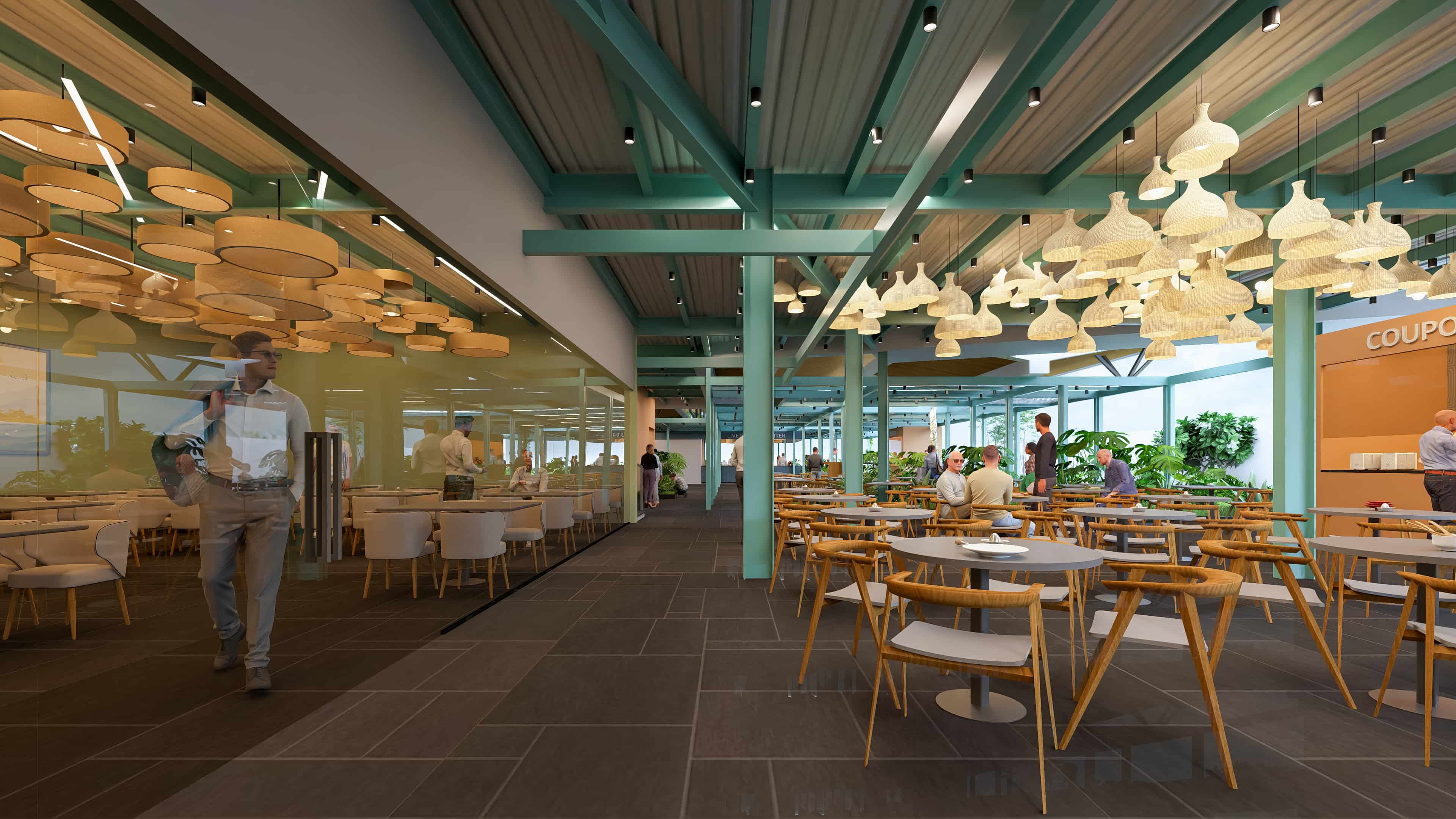 The Big Mishra Food Centre at Gadag is envisioned as a vibrant hub of flavors and gatherings, beautifully visualized by Realarch Studio to capture its lively and welcoming atmosphere.