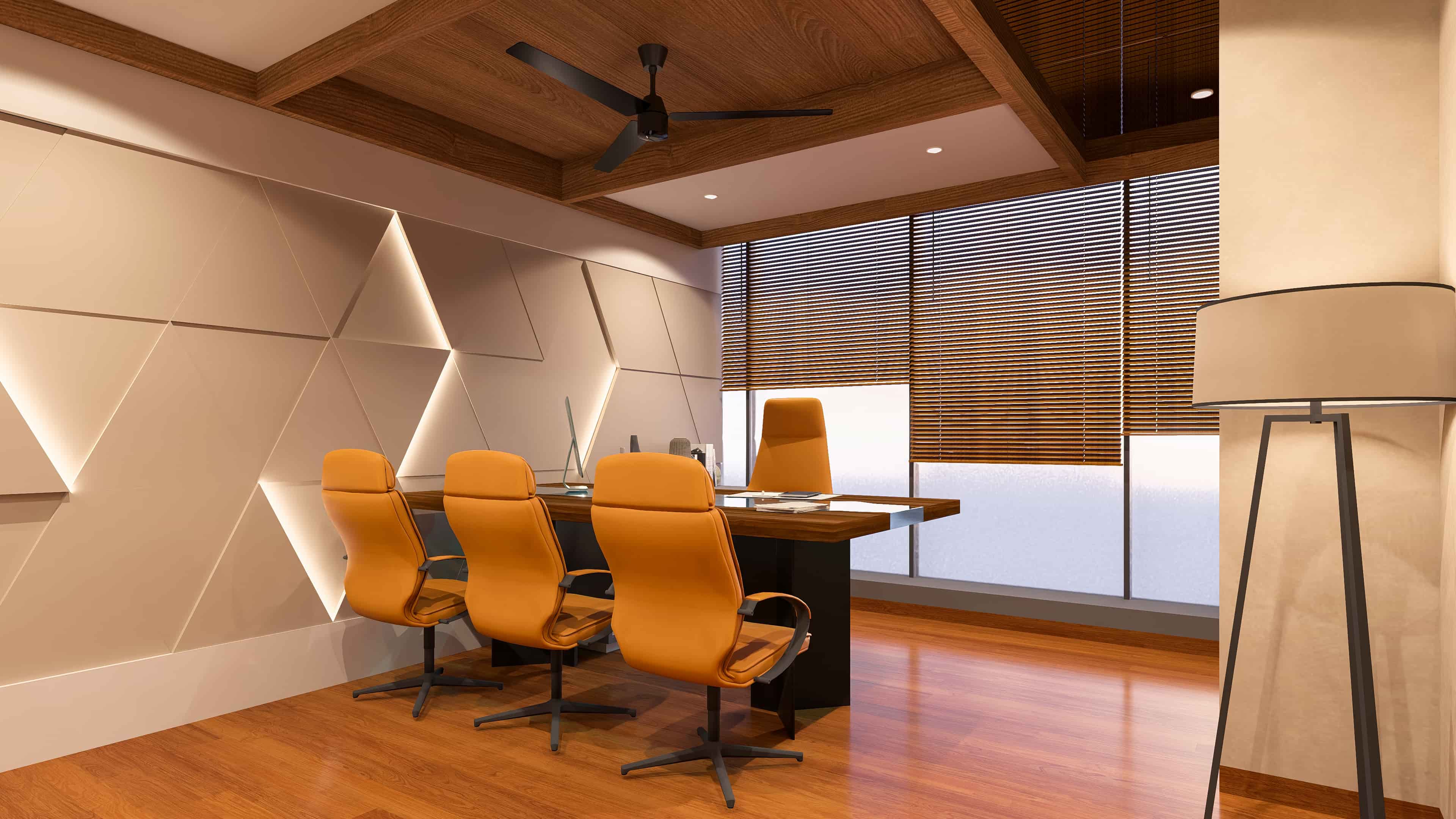 Envisioned as a modern workspace that blends functionality with refined design, visualized by Realarch Studio to capture its professional ambiance and contemporary character.